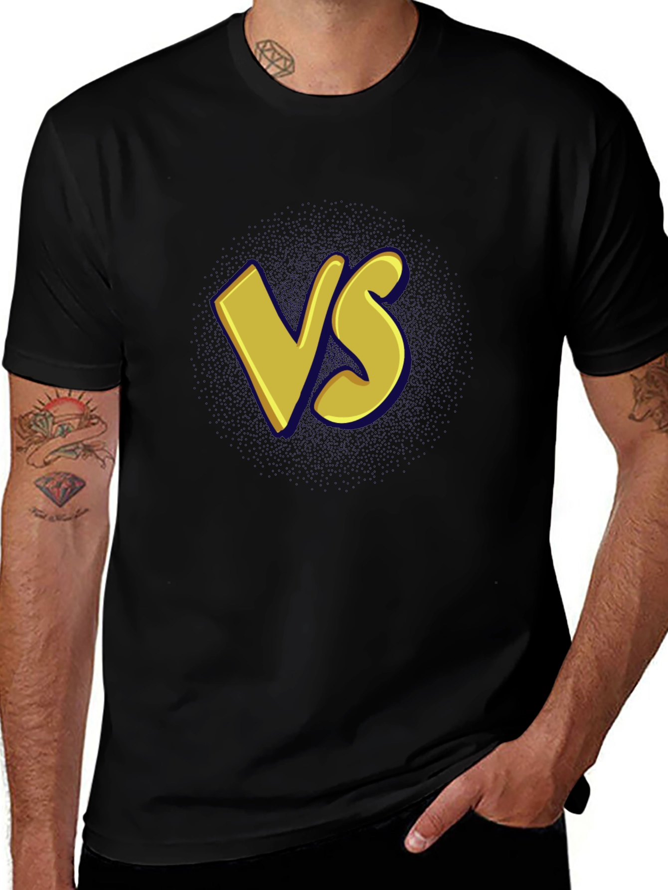 Variant 26 of Versus Graphic Tee - Black Cotton Casual T-Shirt