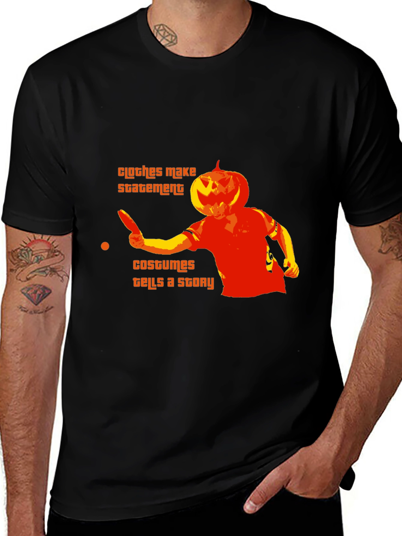 Halloween Pumpkin Head Ping Pong T-Shirt
