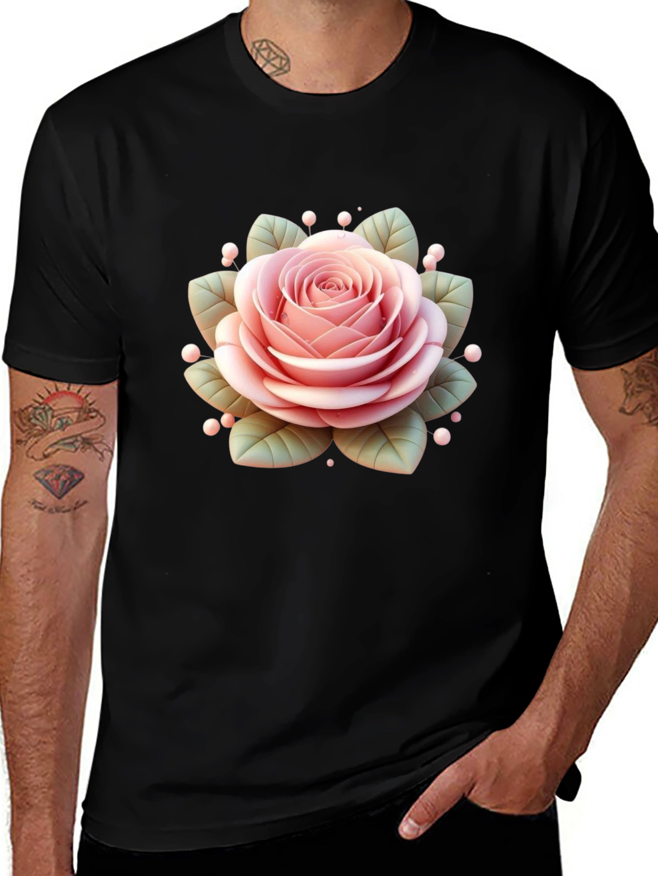 Variant 6 of Black Rose Graphic Tee