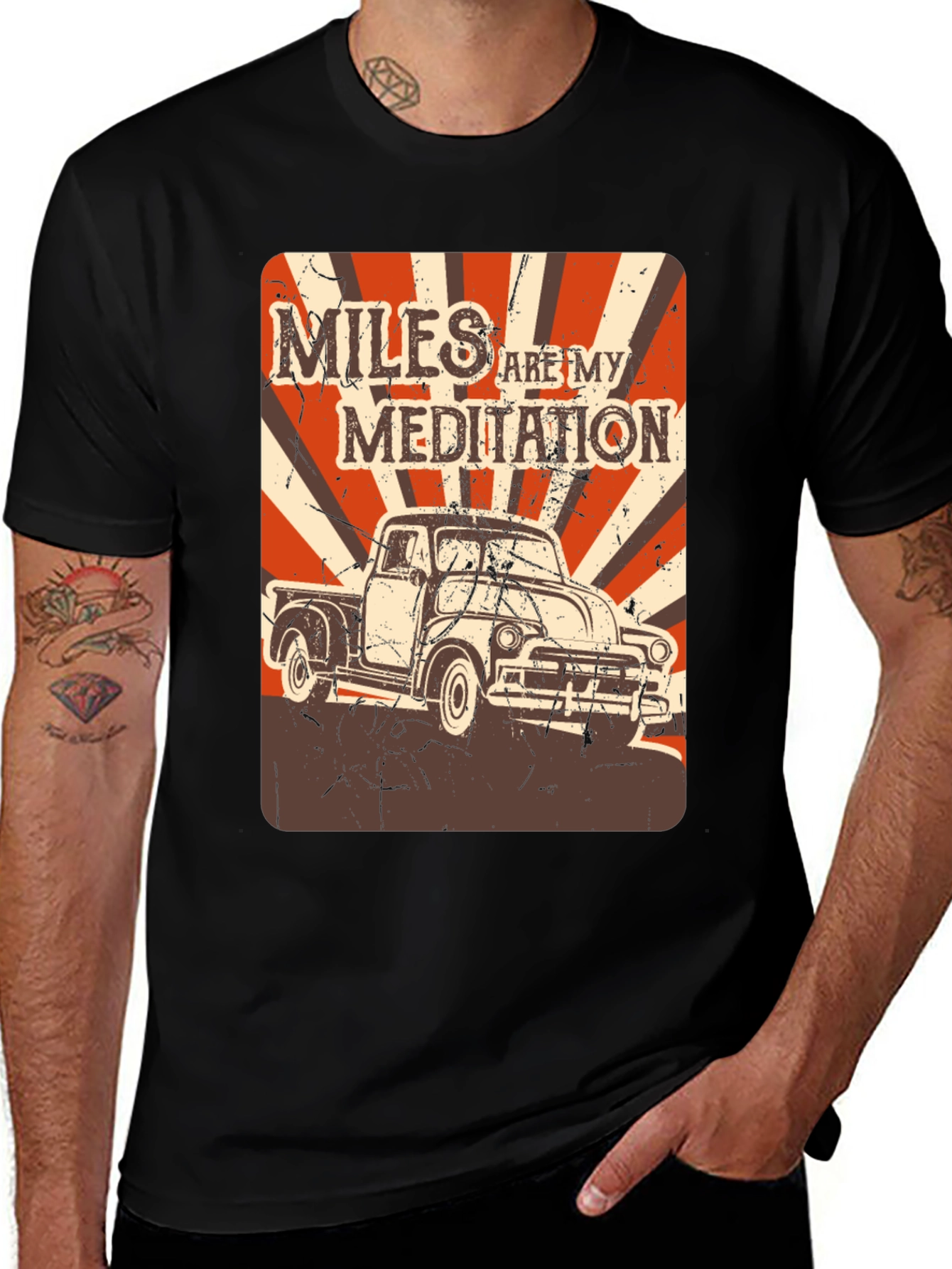 Variant 13 of Miles Are My Meditation Truck Graphic Tee