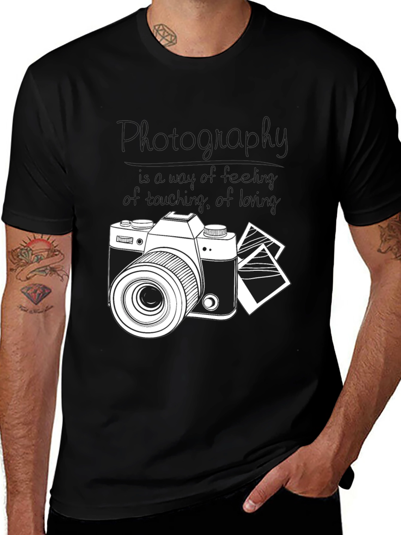 Variant 8 of Photography T-Shirt - "Just Looking" Black Graphic Tee