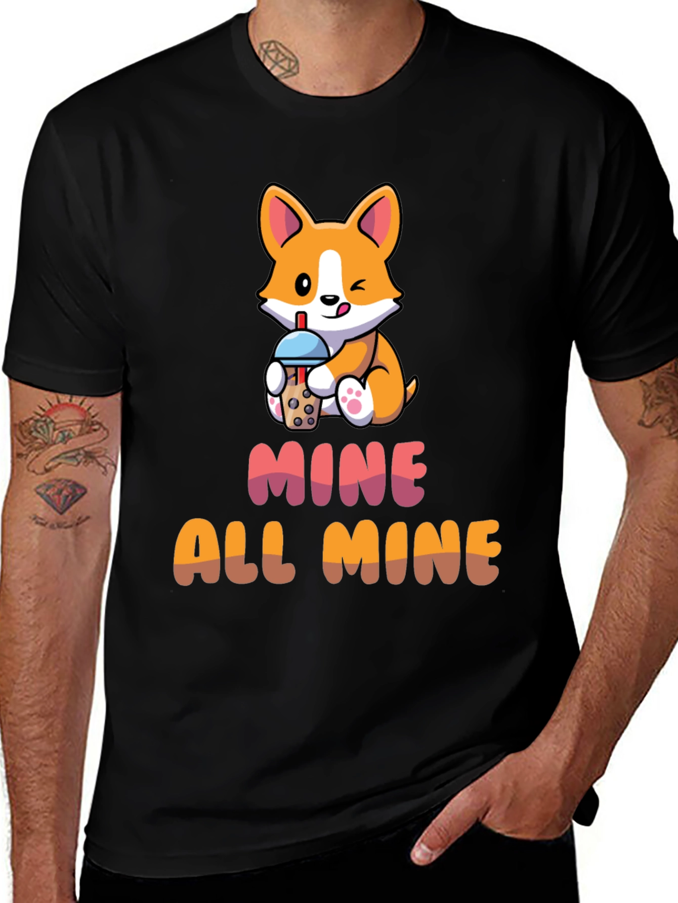 Variant 10 of Corgi Bubble Tea T-Shirt - Mine All Mine