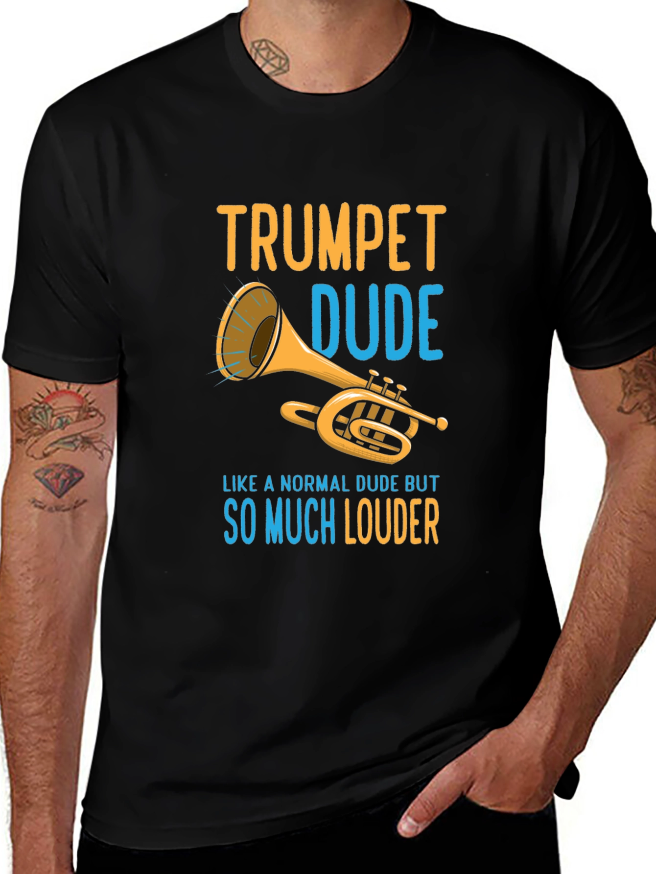 Trumpet Dude Graphic T-Shirt - Loud Musician Tee