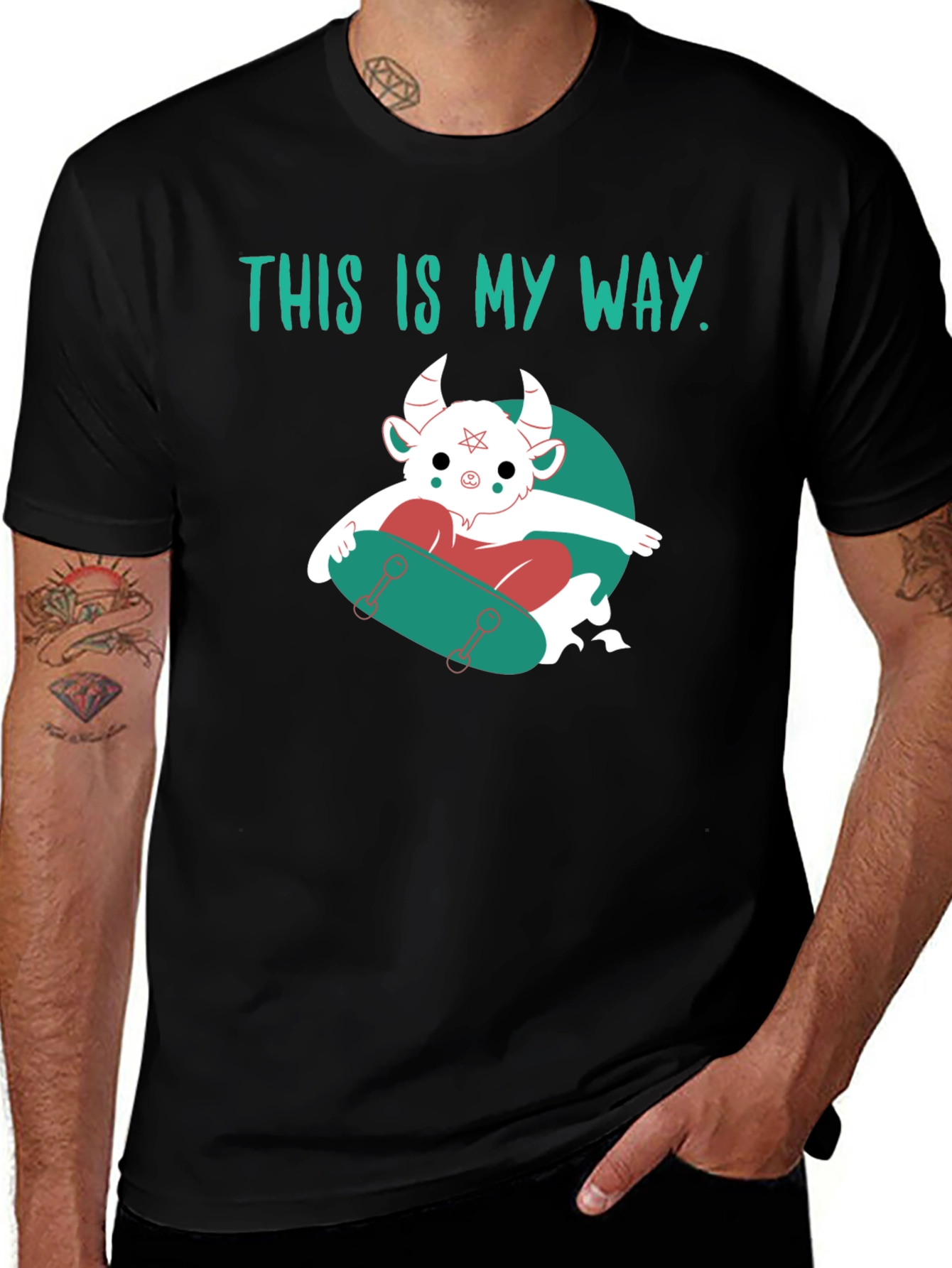 Variant 23 of Skateboarding Satan T-Shirt: This Is My Way
