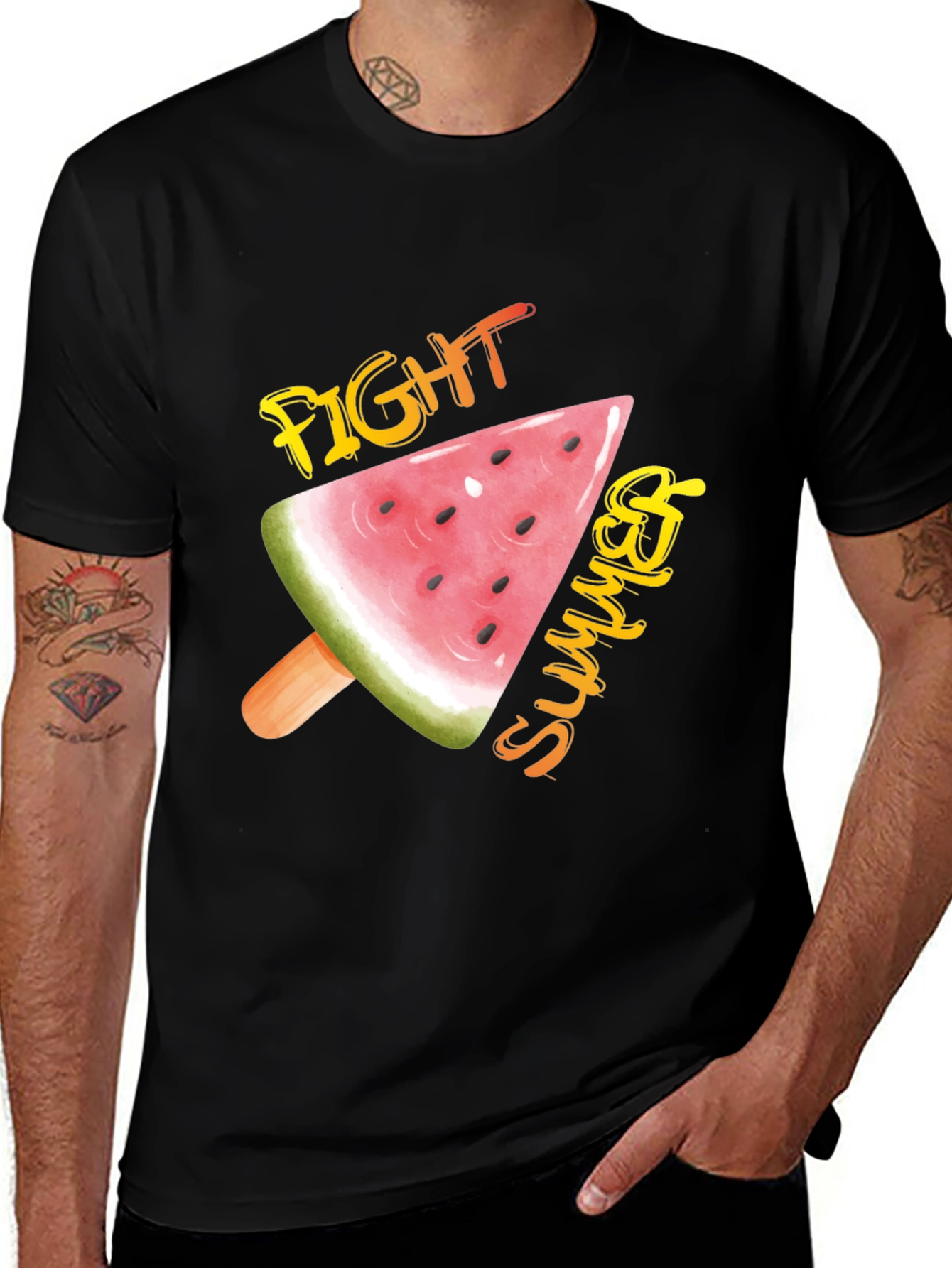 Variant 14 of Fight Summer Watermelon Popsicle Graphic Tee