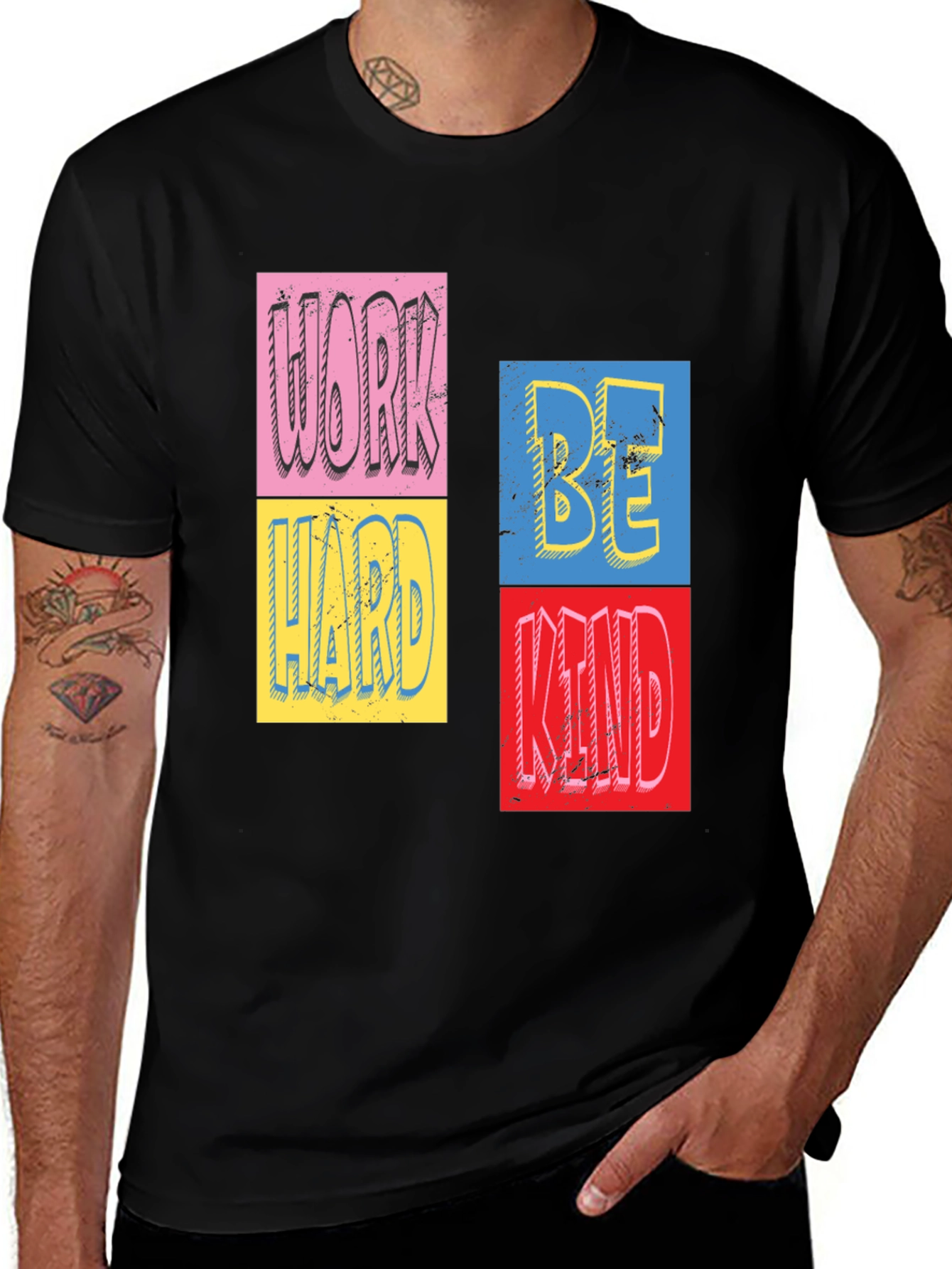 Variant 19 of Work Hard Be Kind Graphic Tee