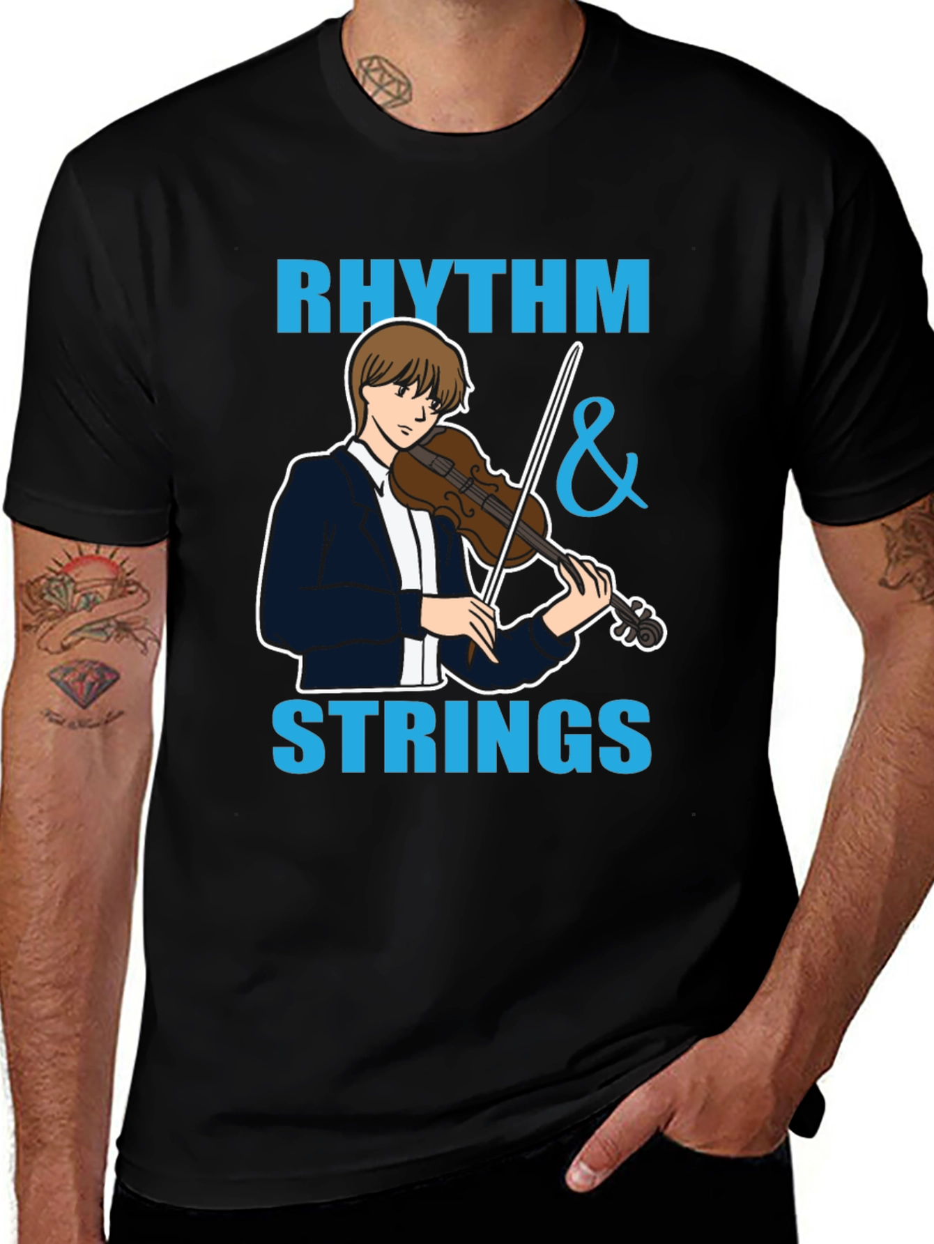 Rhythm & Strings Graphic T-Shirt - Musician's Tee