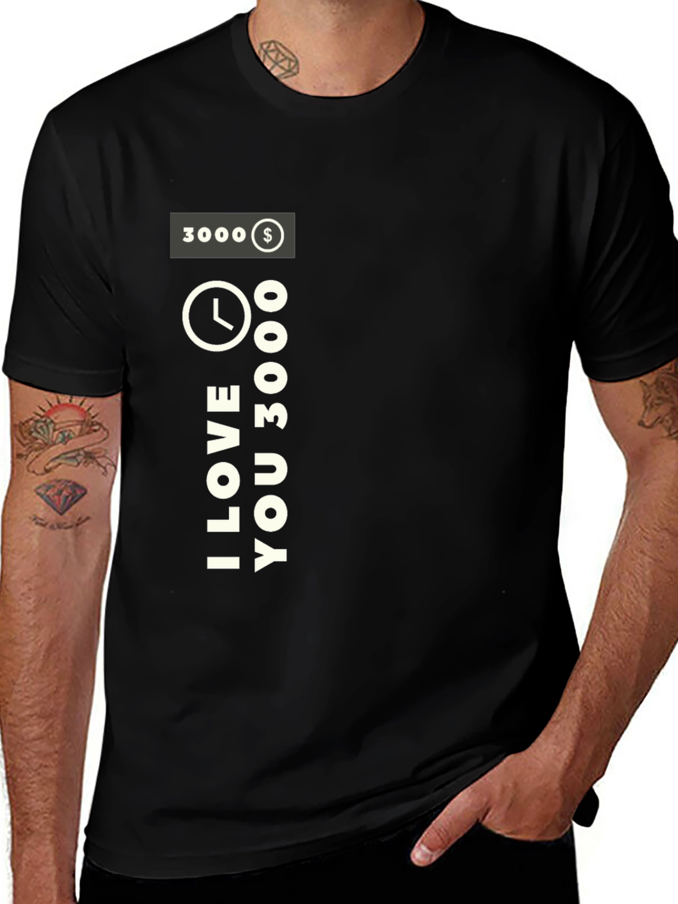 Variant 23 of I Love You 3000 Black T-Shirt