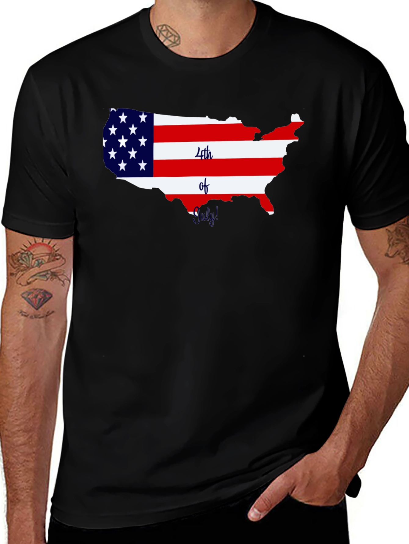 Patriotic USA Map 4th of July T-Shirt