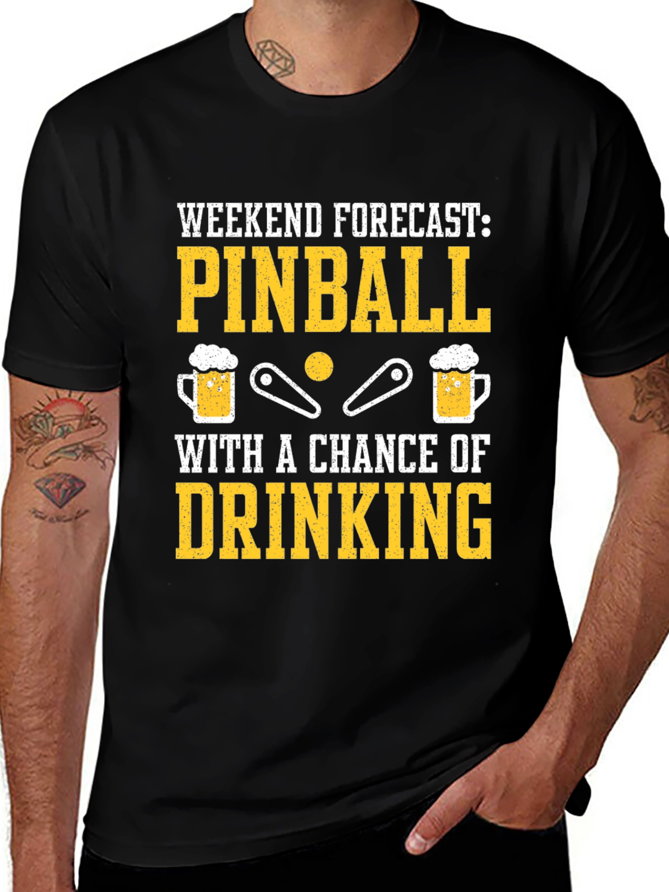 Variant 21 of Pinball & Drinking T-Shirt - Weekend Forecast