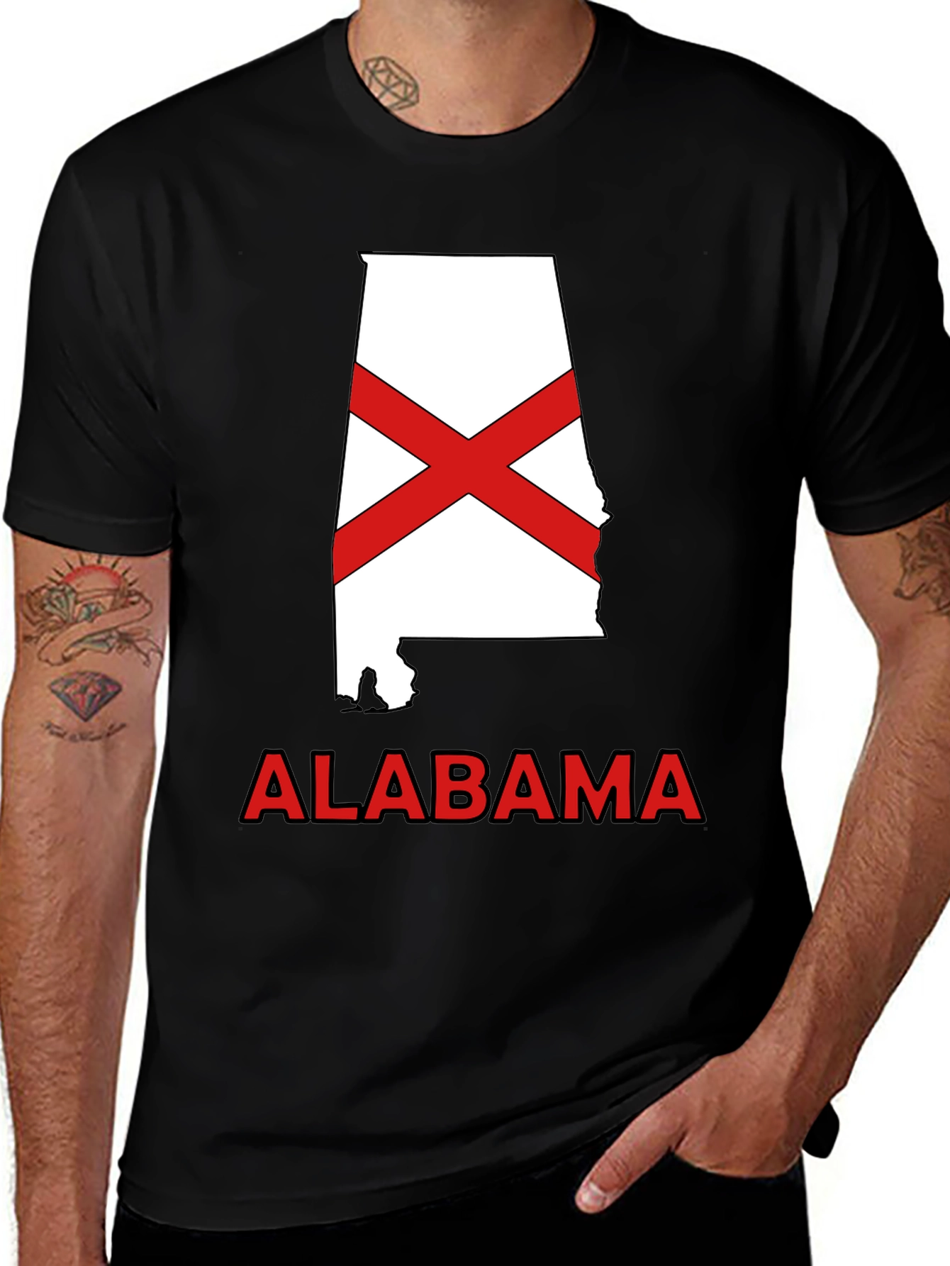 Alabama State Flag Graphic T-Shirt - Crew Neck