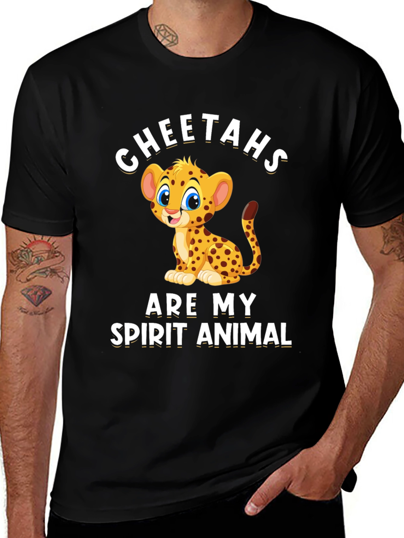 Variant 26 of Cheetah Spirit Animal T-Shirt - Soft Cotton Blend Tee