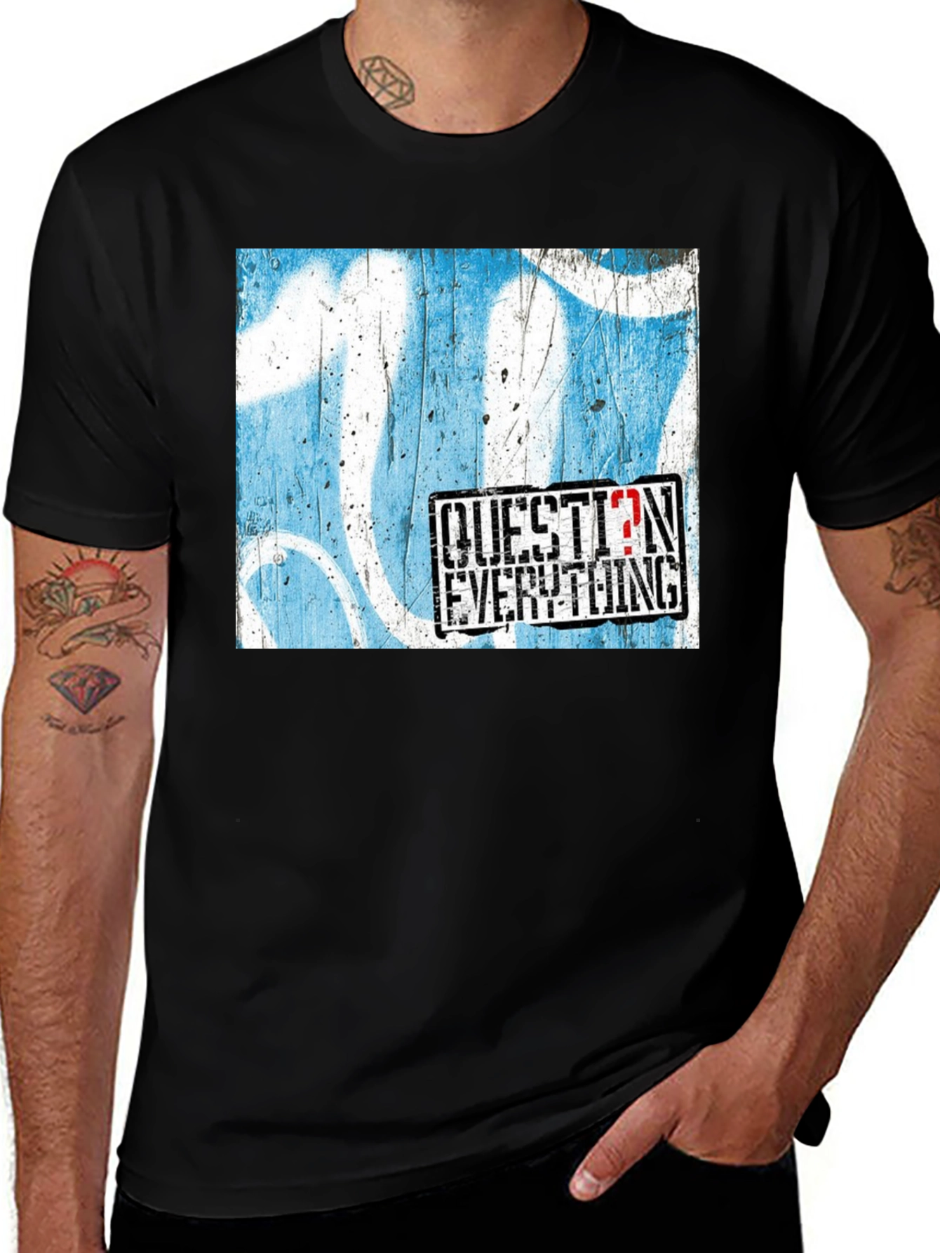 Variant 27 of Question Everything Graphic T-Shirt - Bold Statement Tee