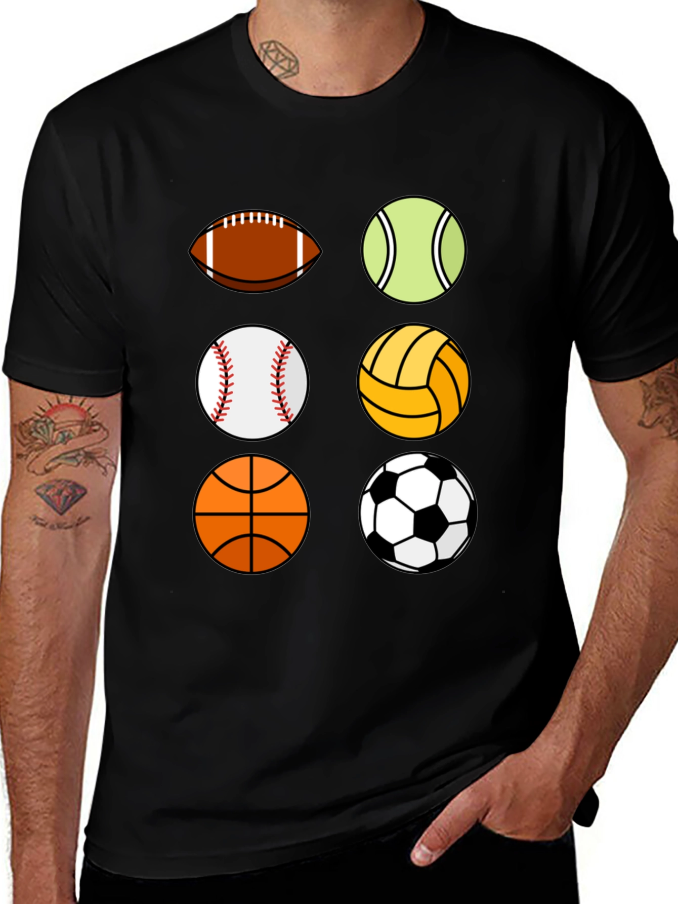 Variant 19 of Sports Balls Graphic Print Men's T-Shirt