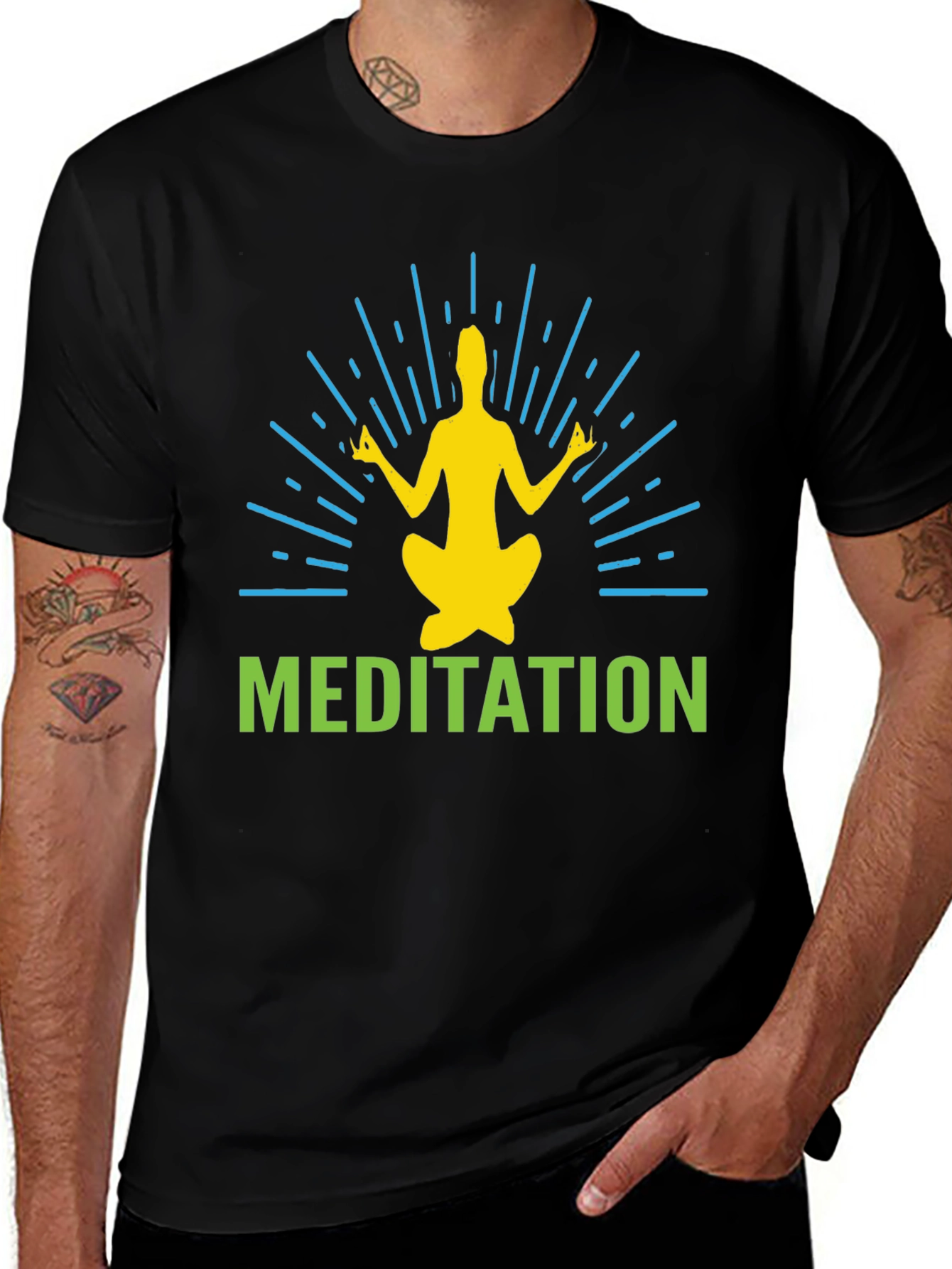 Variant 22 of Meditate in Style: Black Graphic T-Shirt