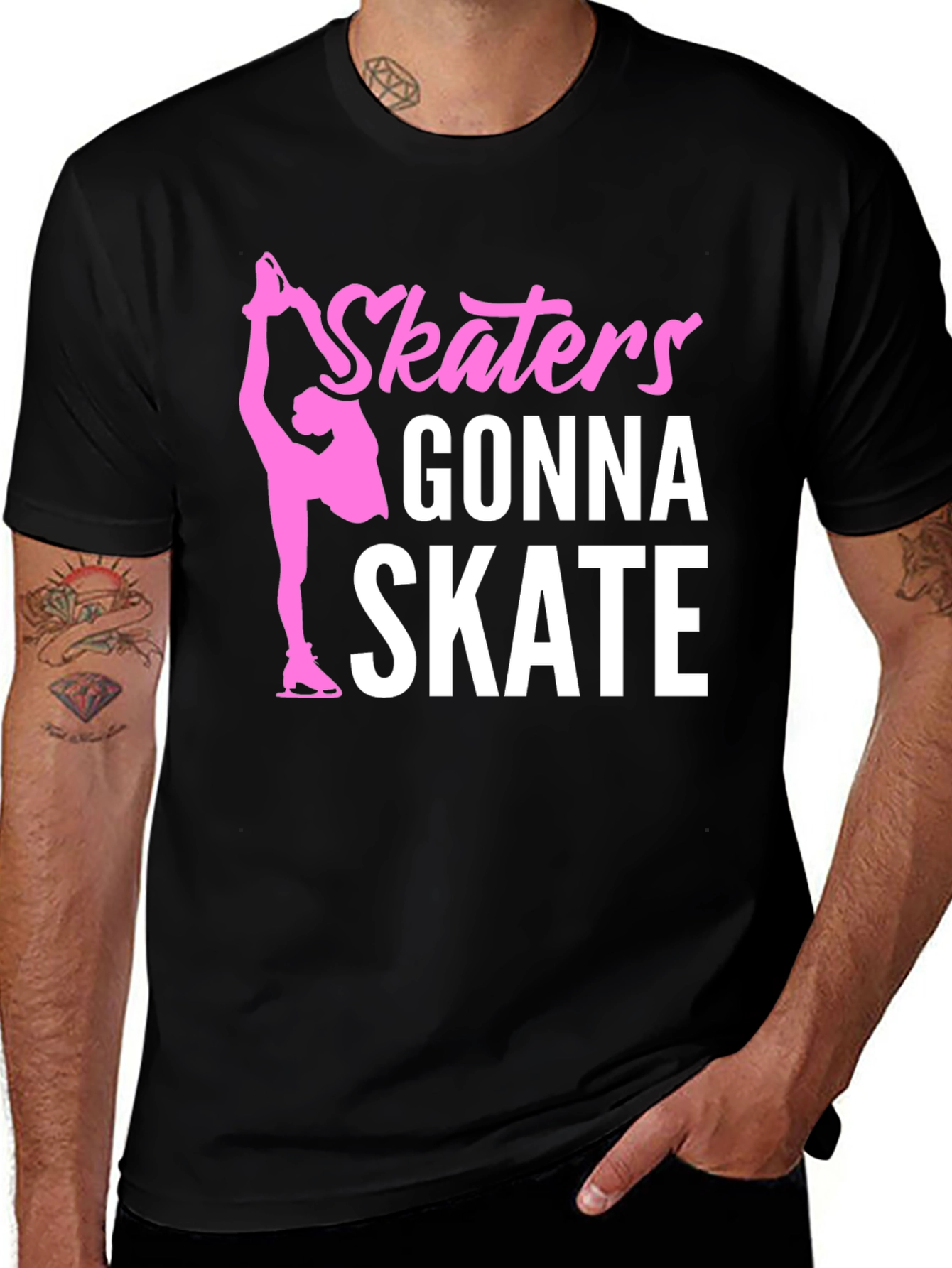 Skaters Gonna Skate Graphic Tee - Black Cotton T-Shirt