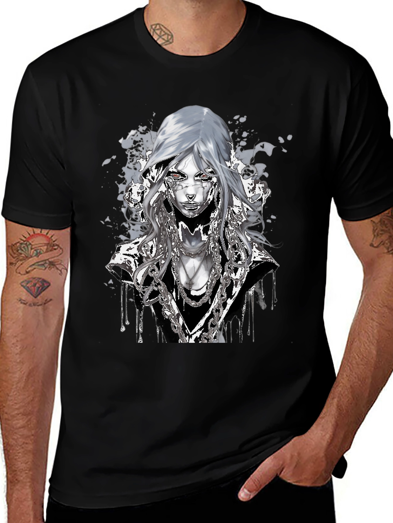 Variant 26 of Graphic T-Shirt: Cyberpunk Chain Design