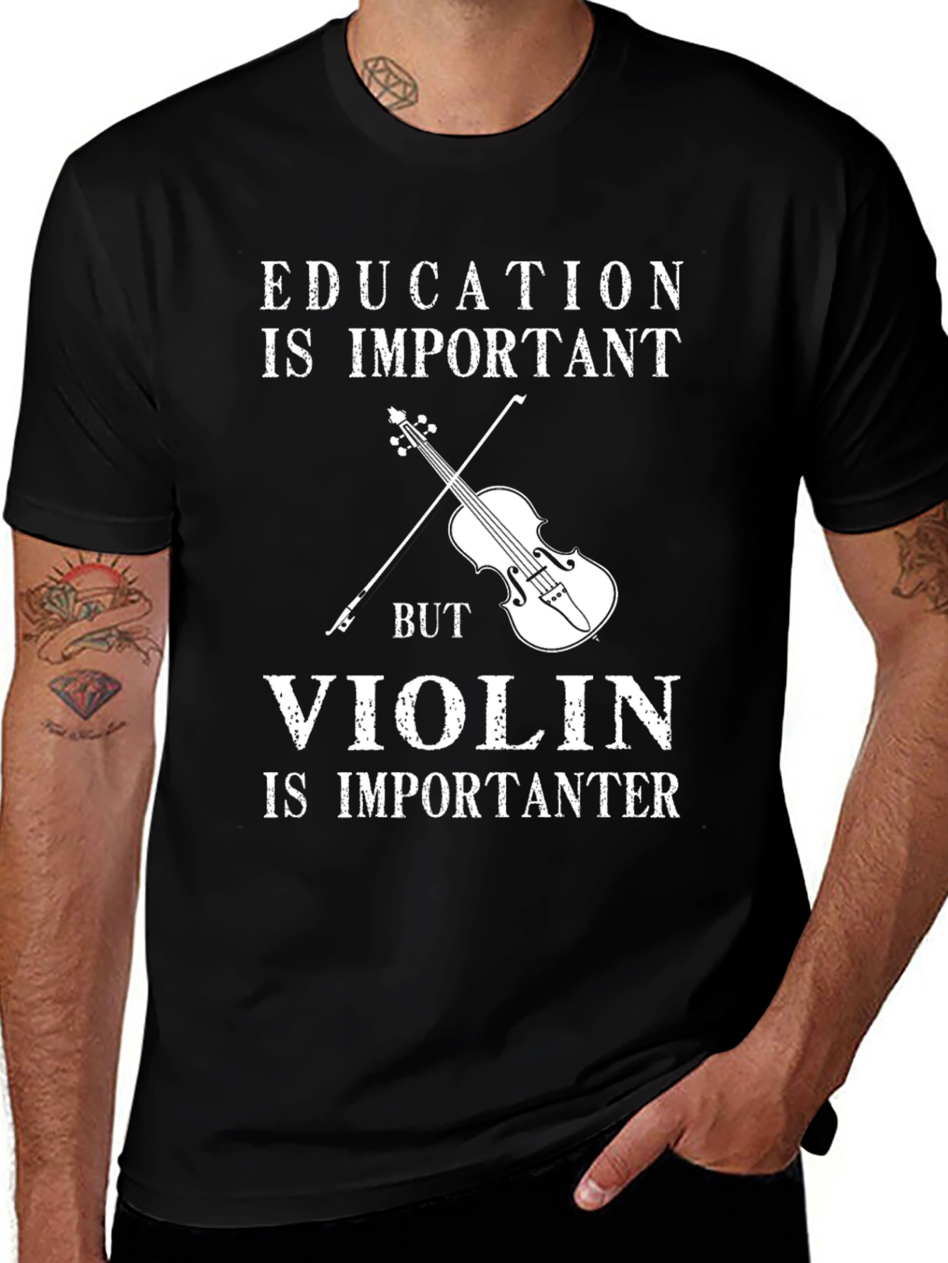 Variant 14 of Education vs Violin Funny T-Shirt