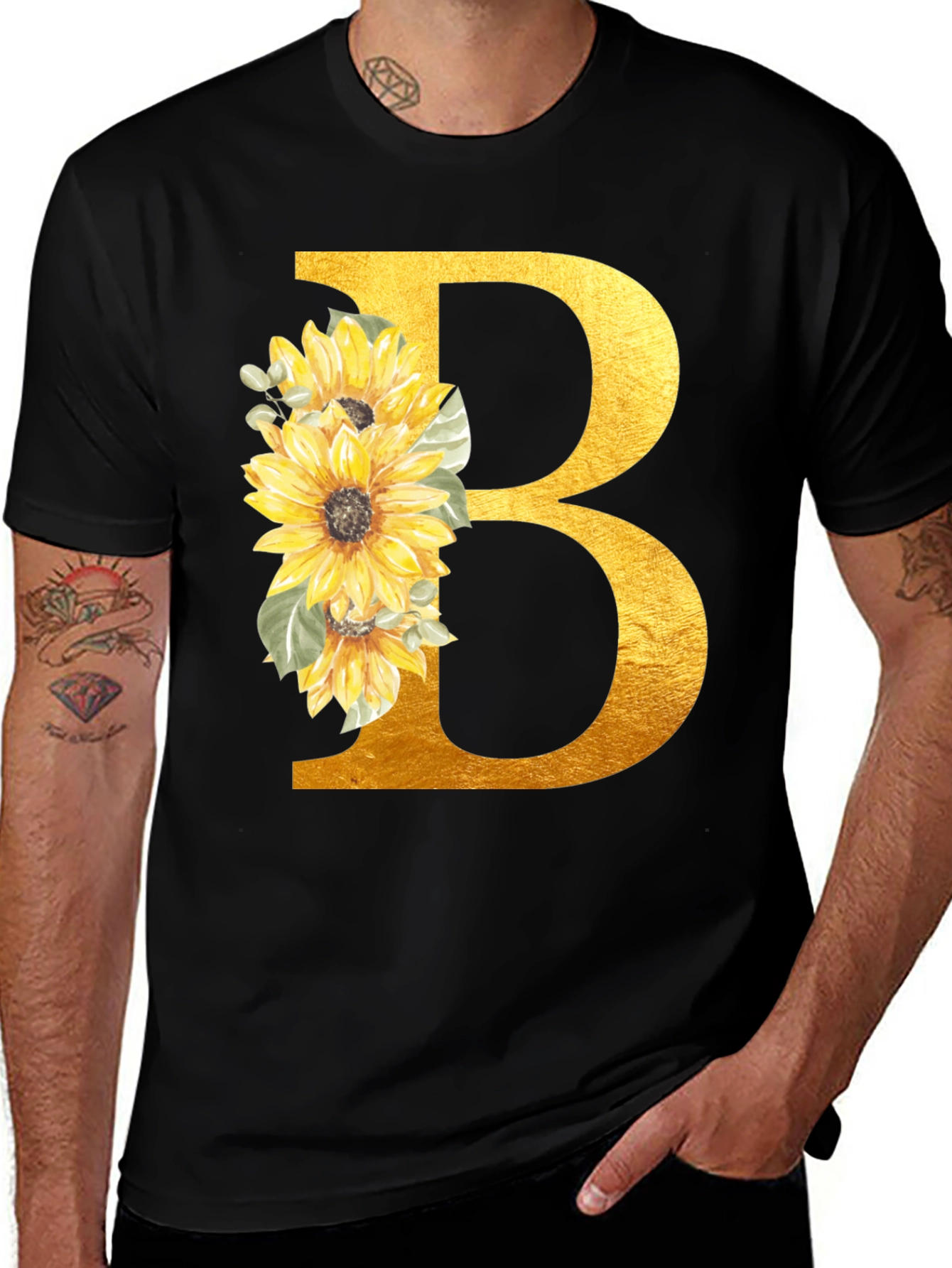 Variant 7 of Floral Letter B Graphic Tee