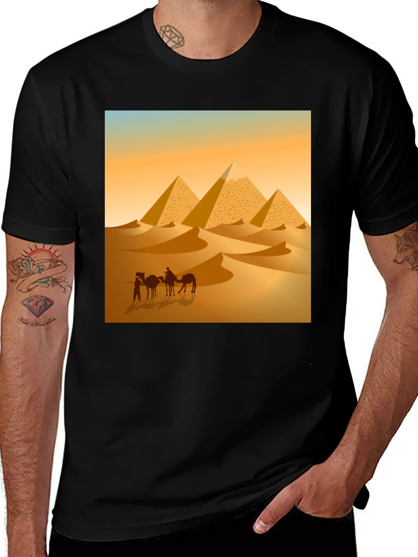Variant 21 of Egyptian Pyramid Desert Graphic Tee