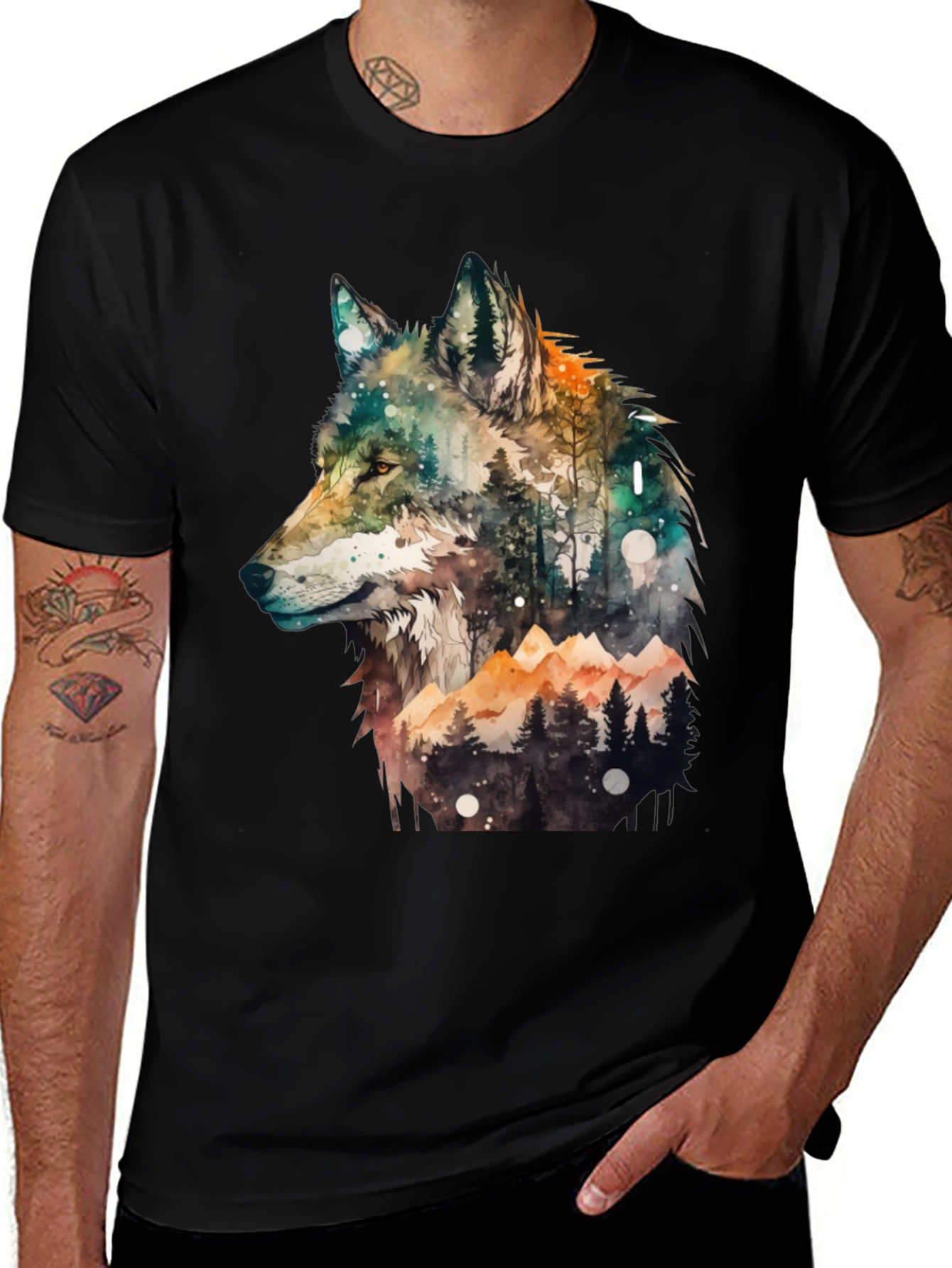 Variant 16 of Wolf Landscape Graphic Tee