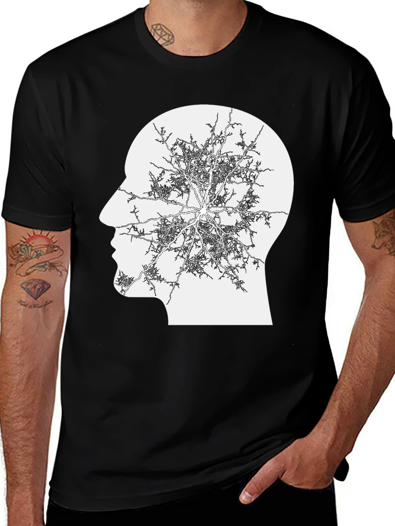 Variant 17 of Mind Tree Graphic Tee - Black