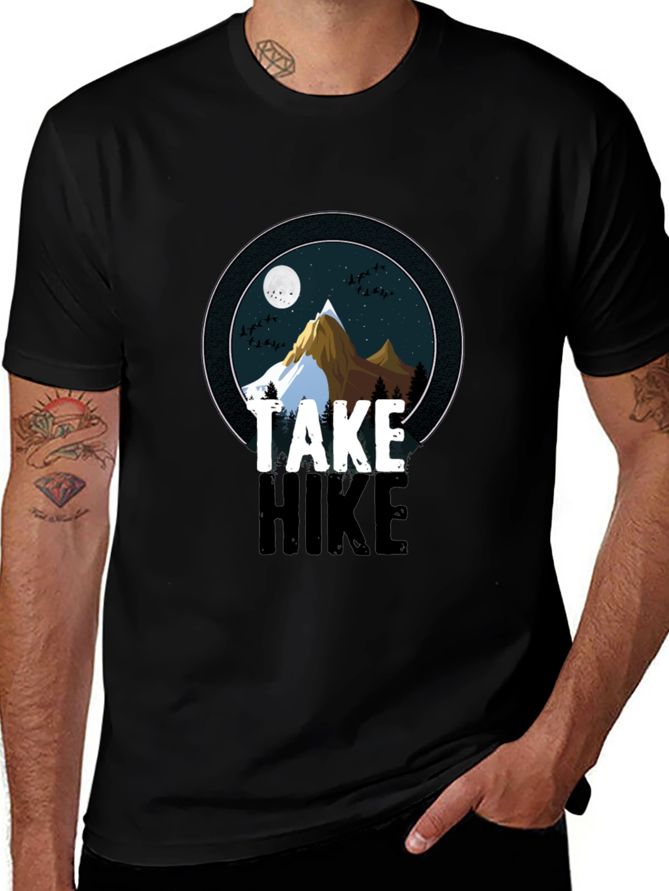 Variant 23 of Take a Hike Mountain Graphic Tee - Black