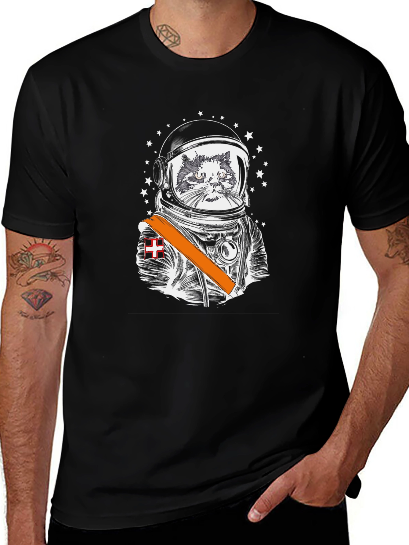 Variant 28 of Astronaut Cat Graphic Tee - Space Explorer