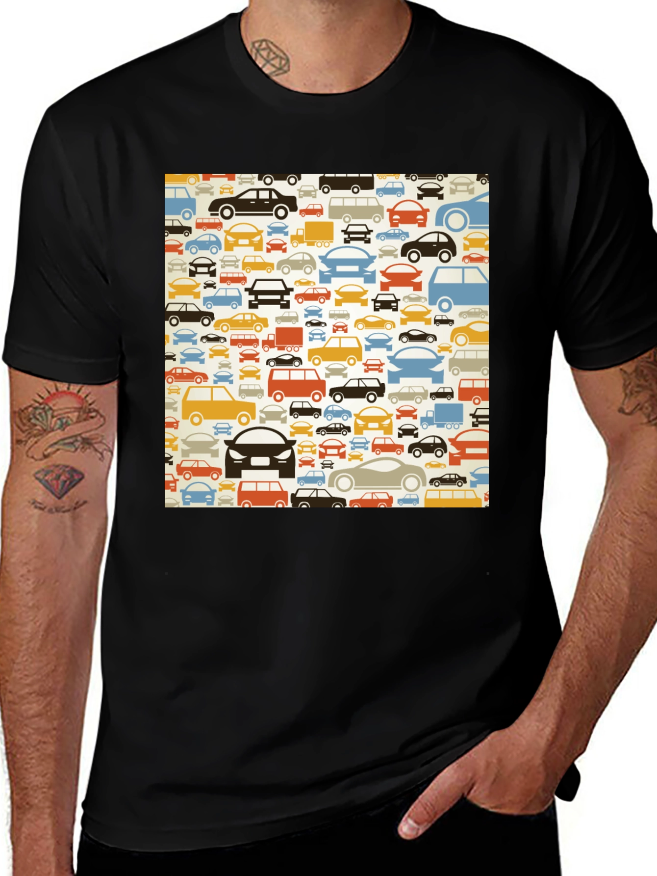 Variant 24 of Retro Car Pattern T-Shirt