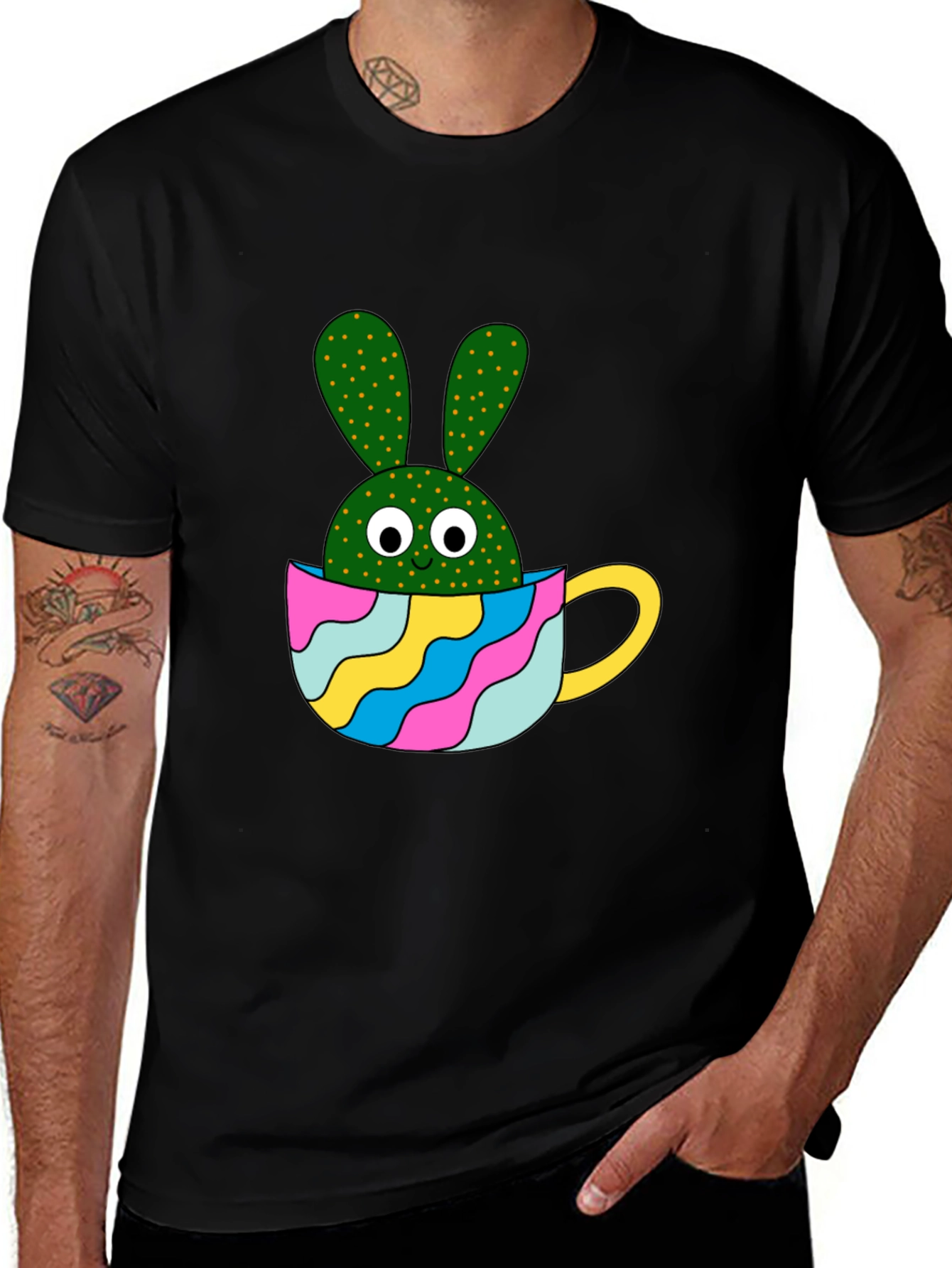 Variant 14 of Cactus Bunny Black T-Shirt