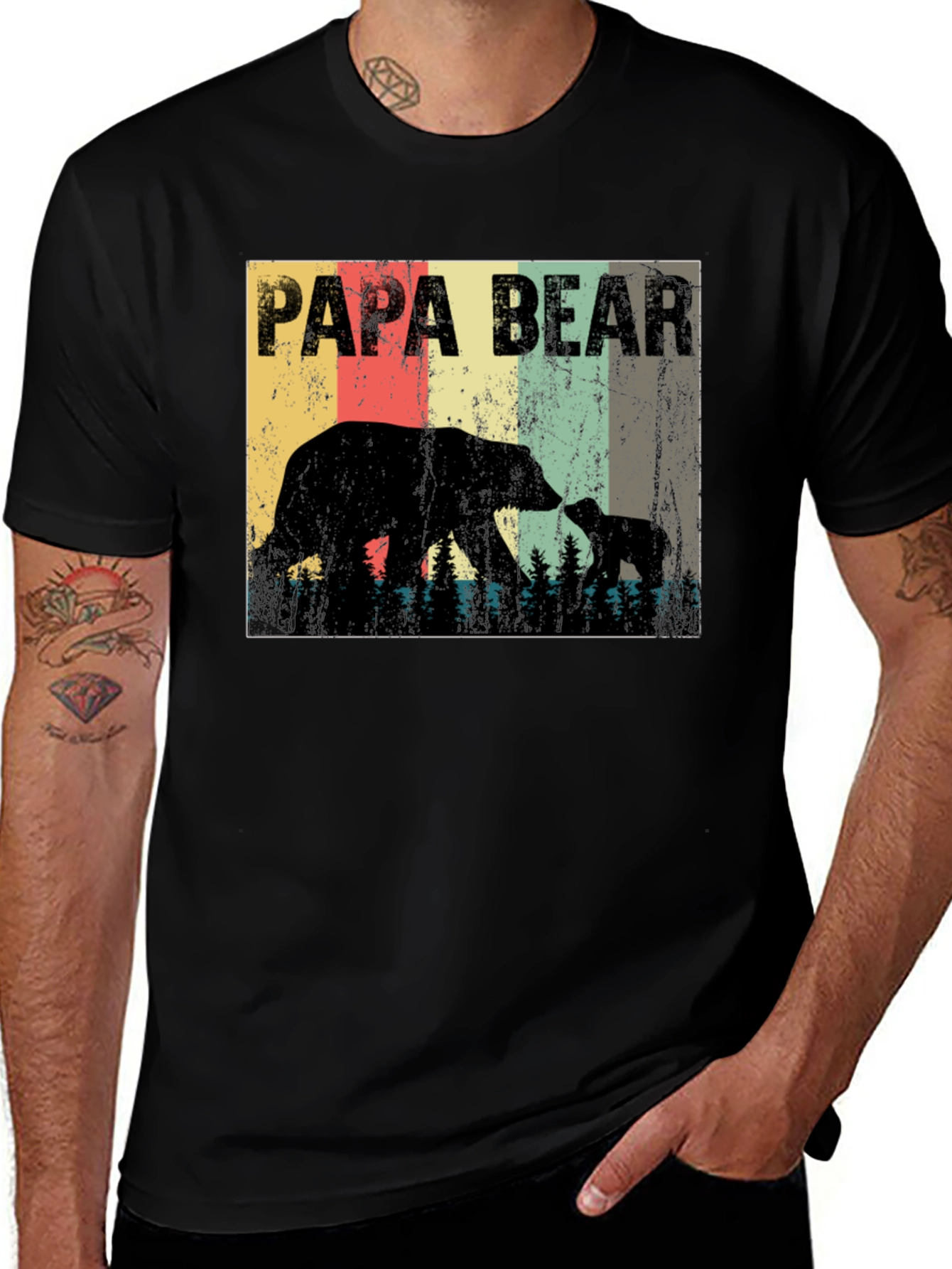 Papa Bear T-Shirt - Dad & Cub Matching Tee