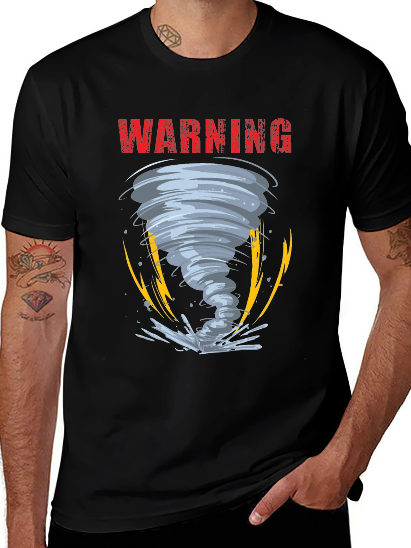 Variant 15 of Warning Tornado Graphic Print Men's T-Shirt