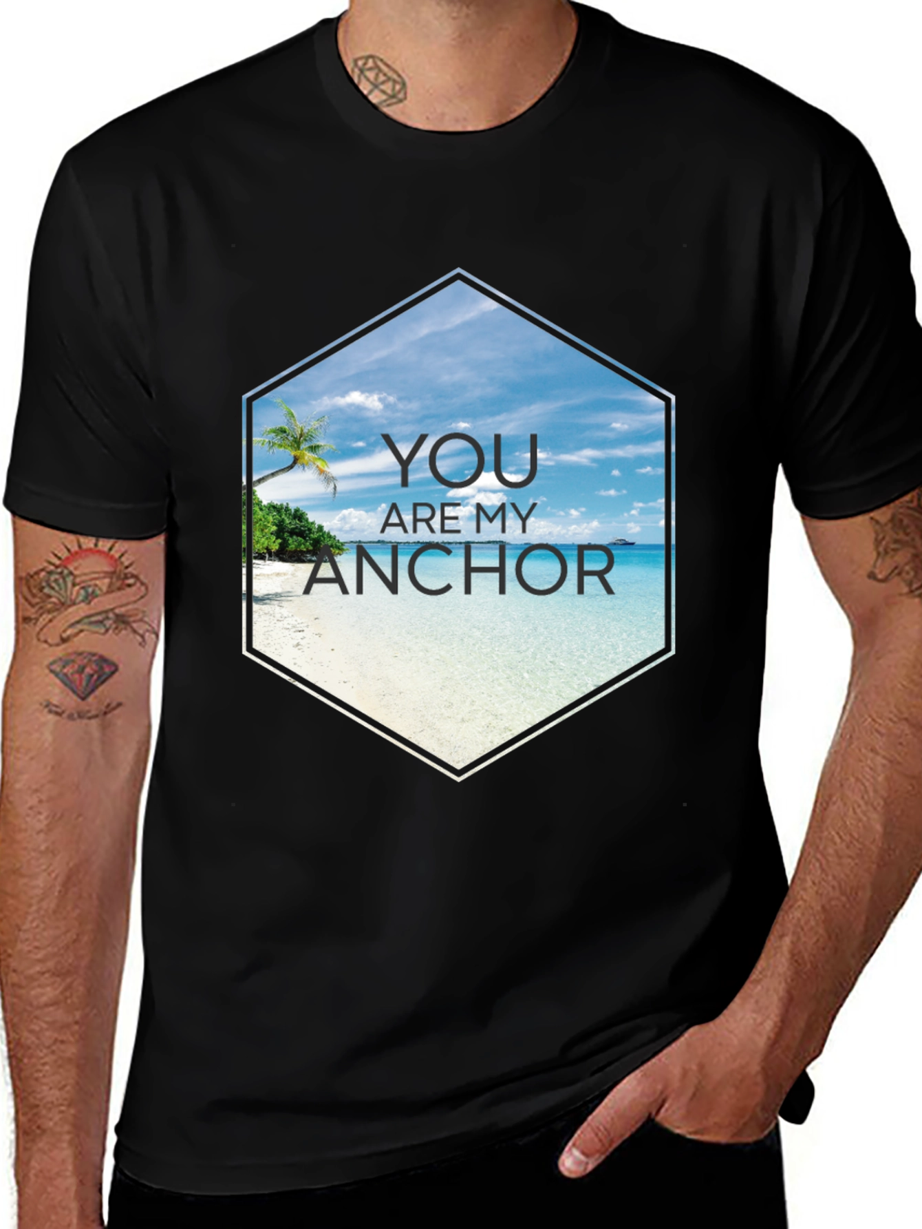 Variant 27 of You Are My Anchor Graphic T-Shirt - Beach Design