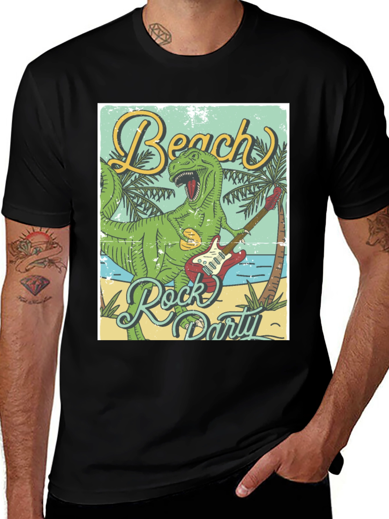 Variant 29 of Beach Rock Party Dinosaur Graphic Tee