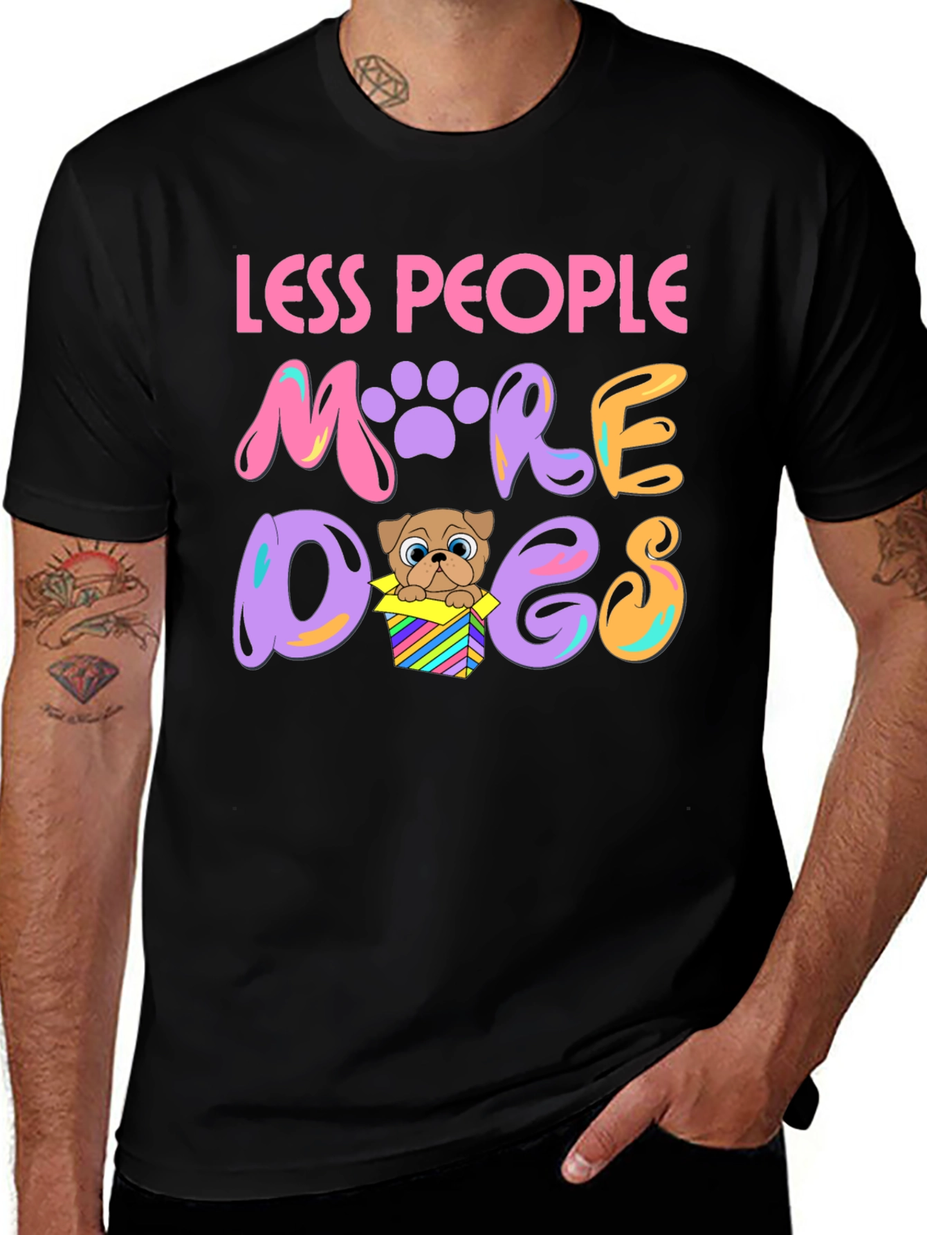 Variant 17 of Less People More Dogs Graphic T-Shirt