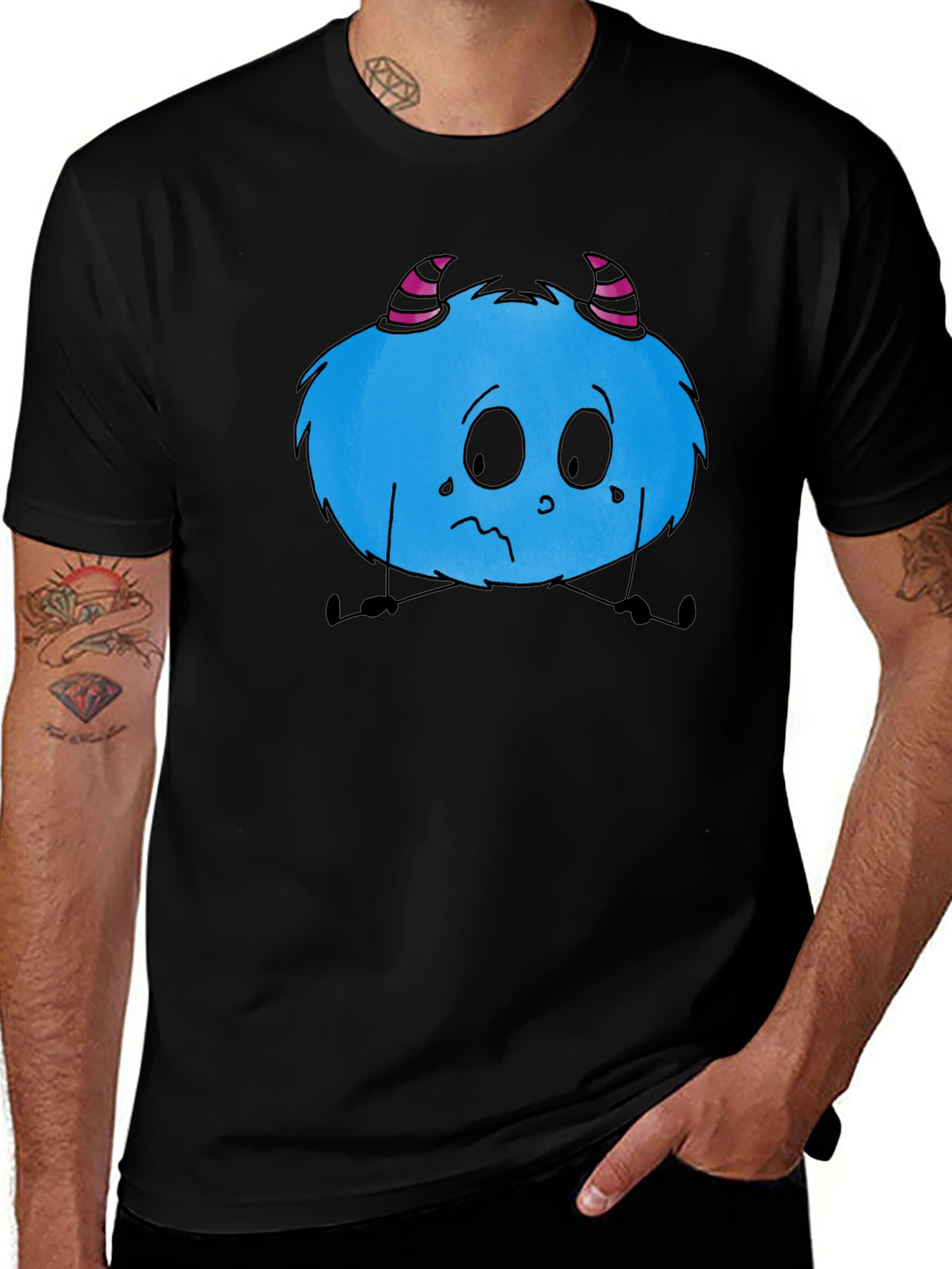 Variant 12 of Cute Monster Graphic T-Shirt - Black