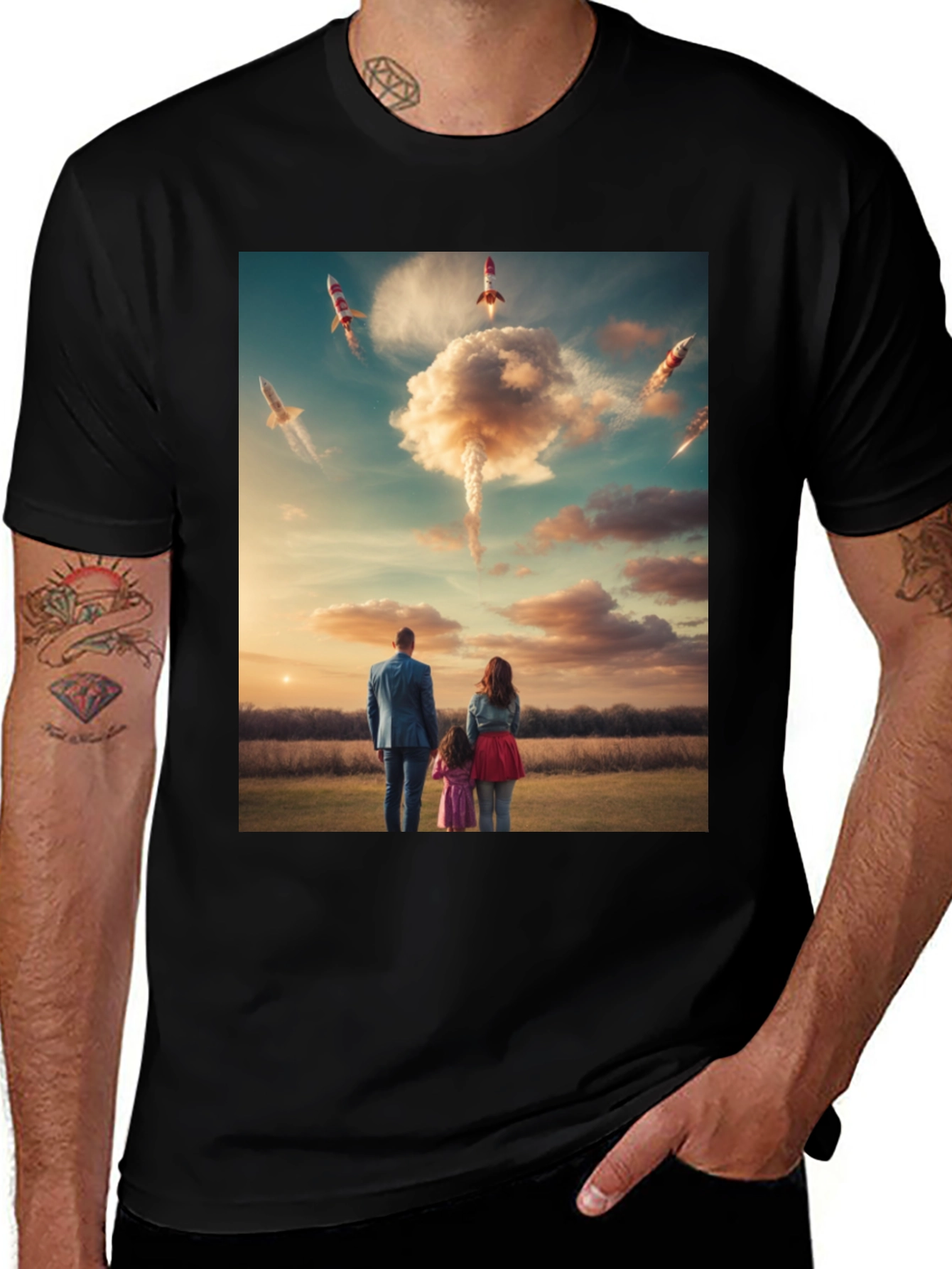 Variant 15 of Family Rocket Launch T-Shirt