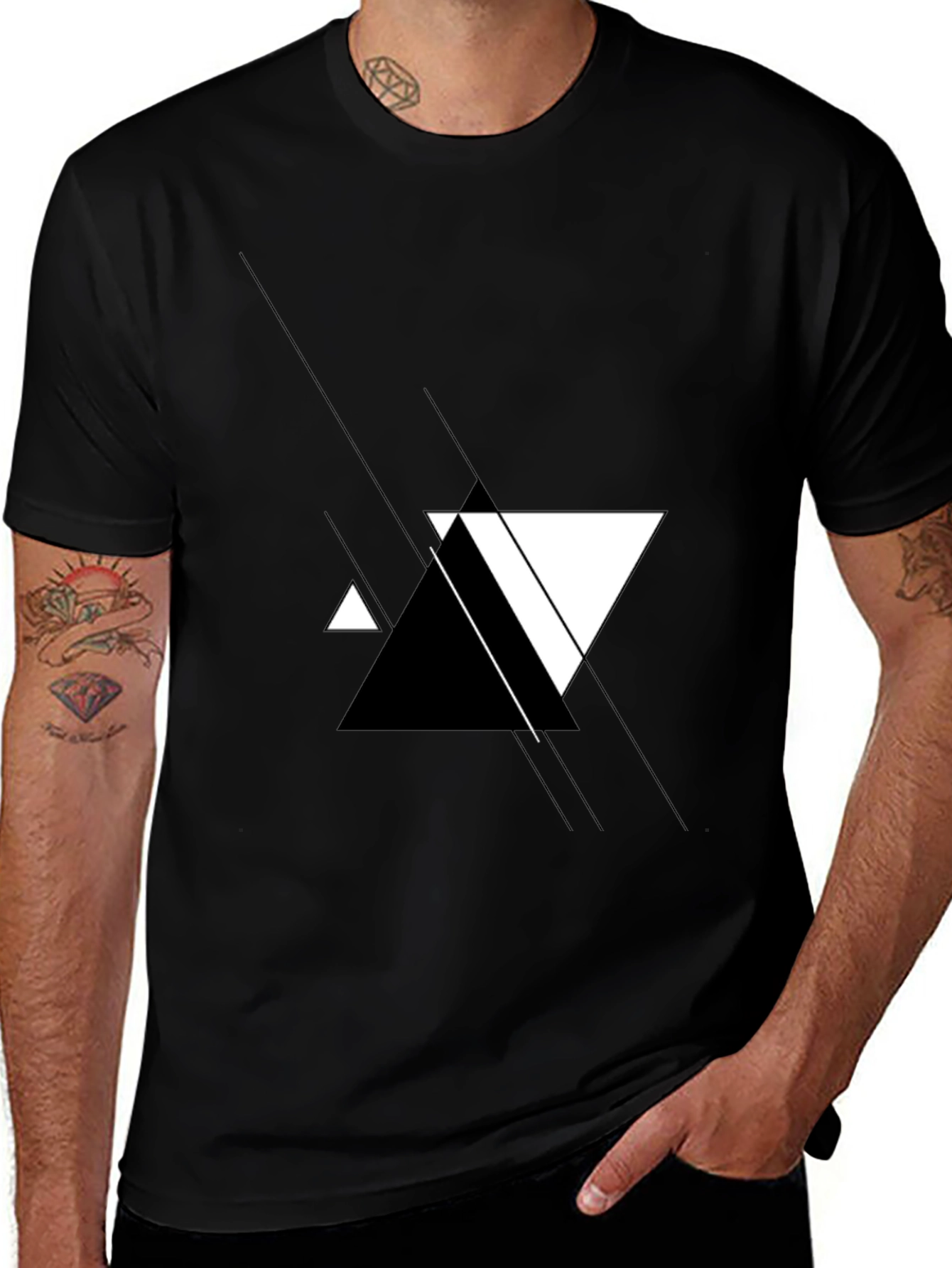 Geometric Triangle Graphic Print T-Shirt