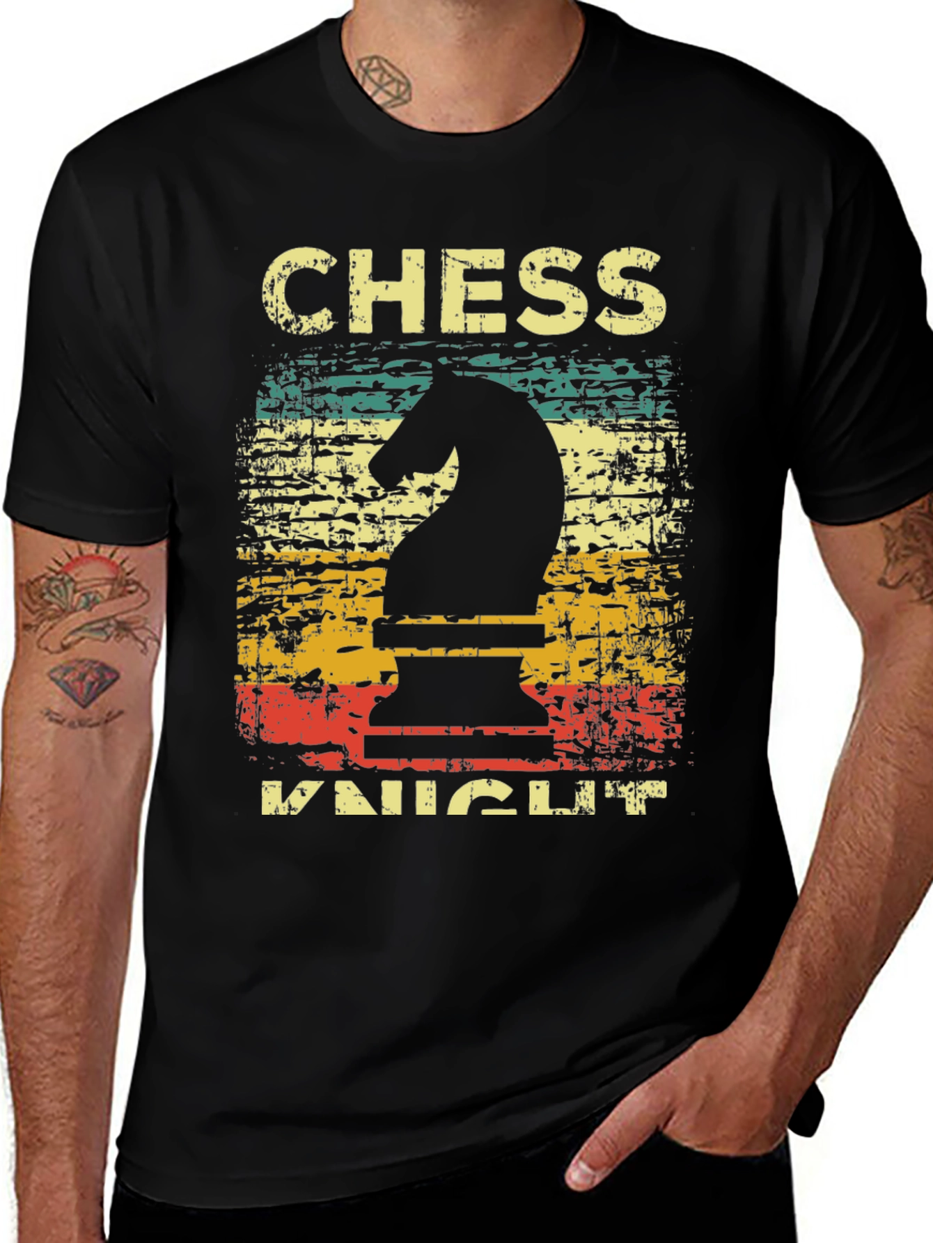 Variant 23 of Chess Knight Vintage Style T-Shirt