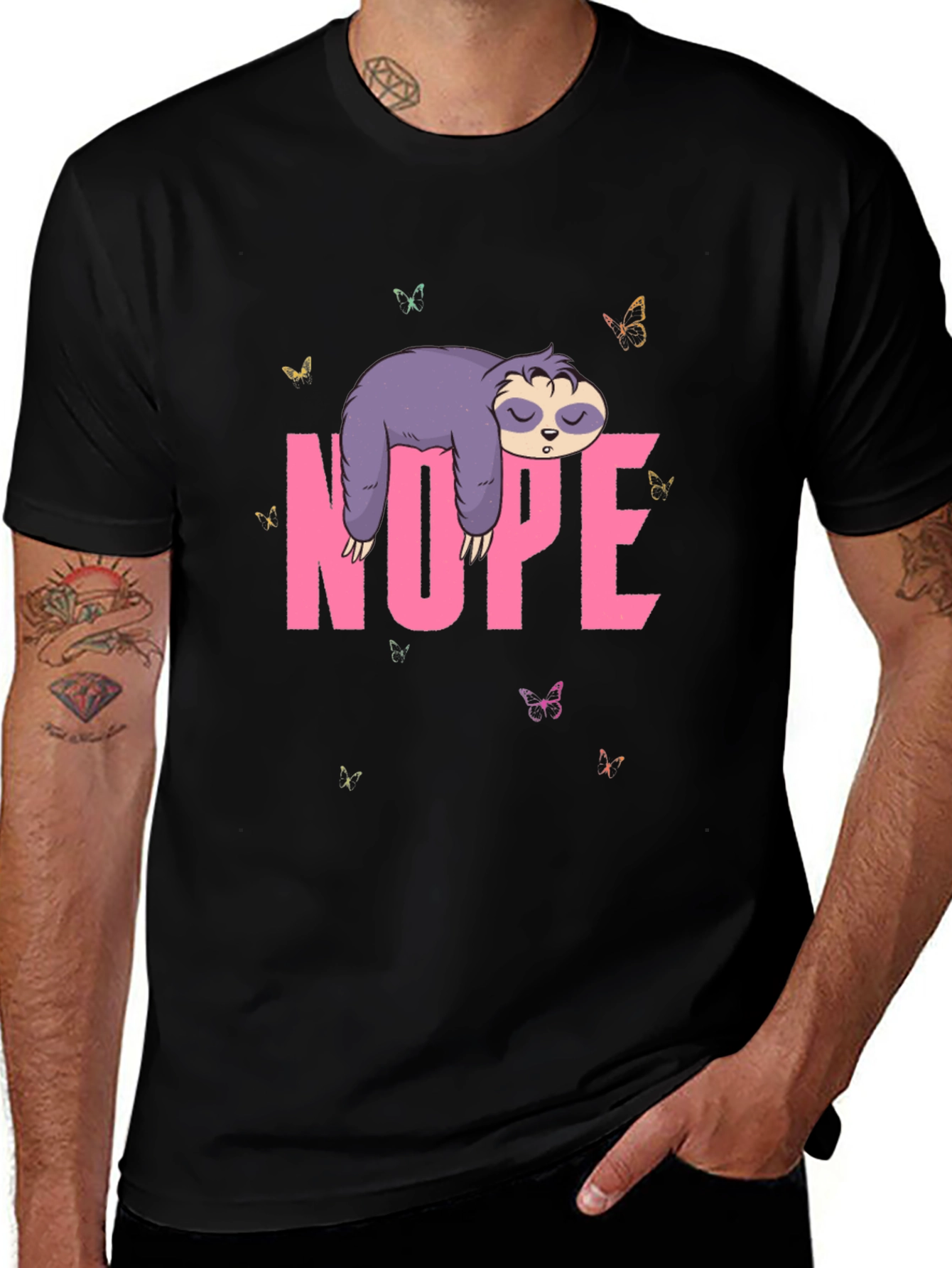 Variant 22 of Nope Sloth Graphic T-Shirt - Relaxed Fit
