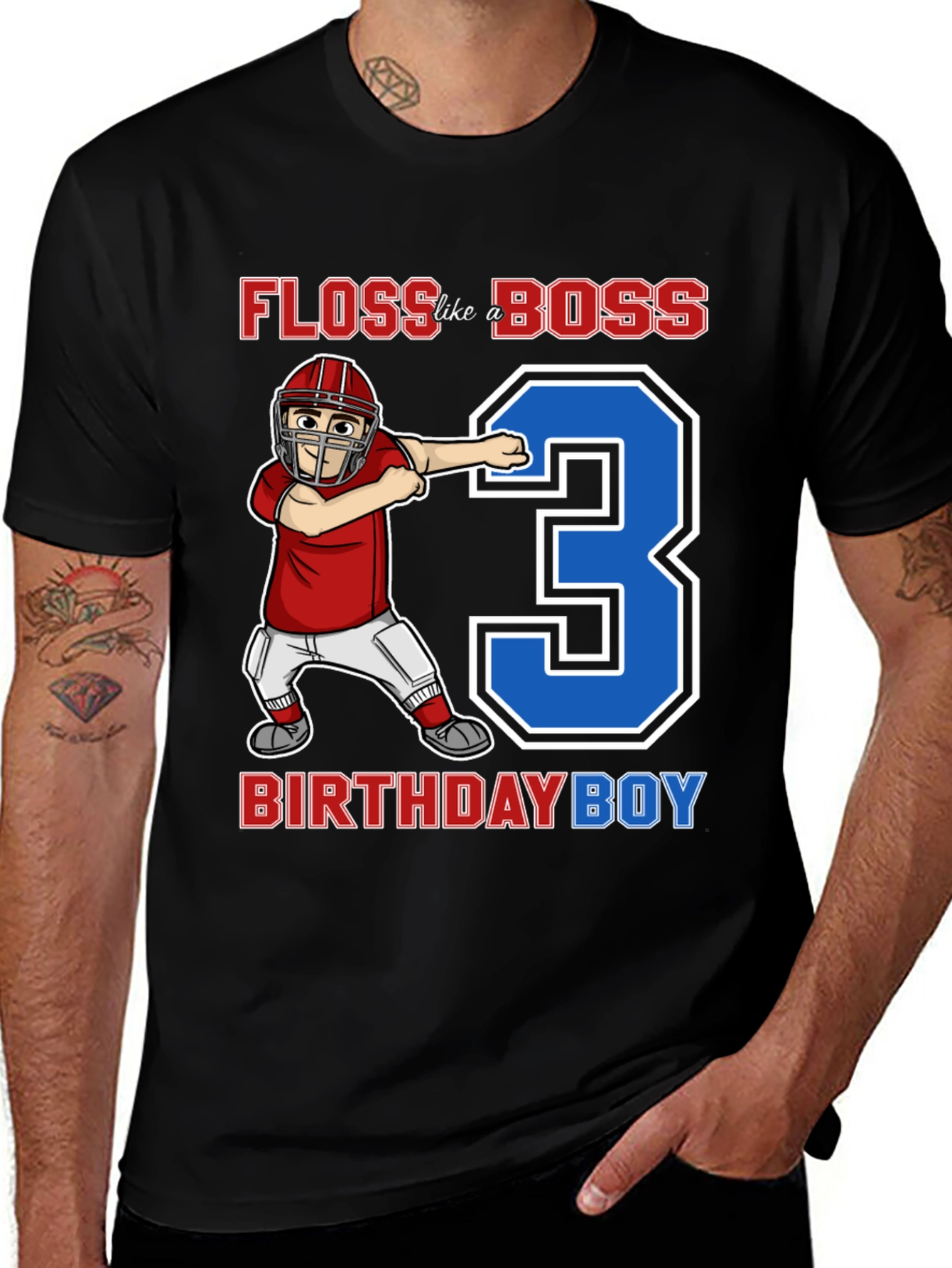 Variant 3 of Floss Like a Boss 3rd Birthday Boy T-Shirt