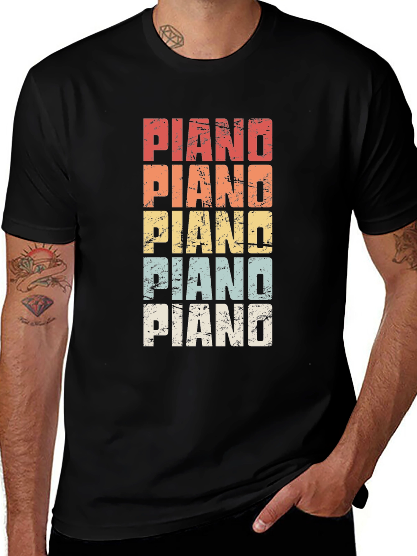 Variant 19 of Retro Piano T-Shirt - Music Lover Tee