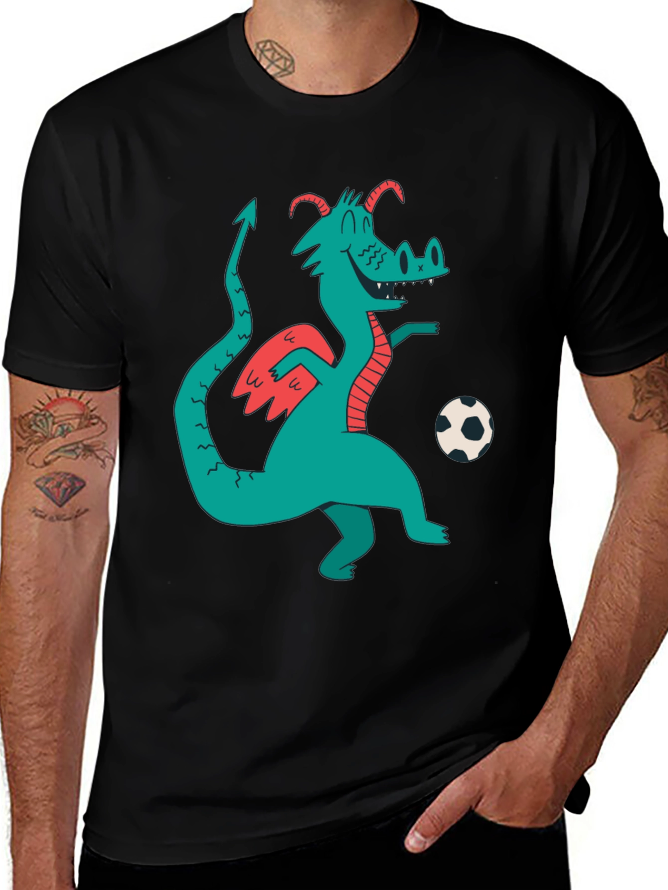 Variant 18 of Dragon Soccer T-Shirt - Fun Graphic Tee