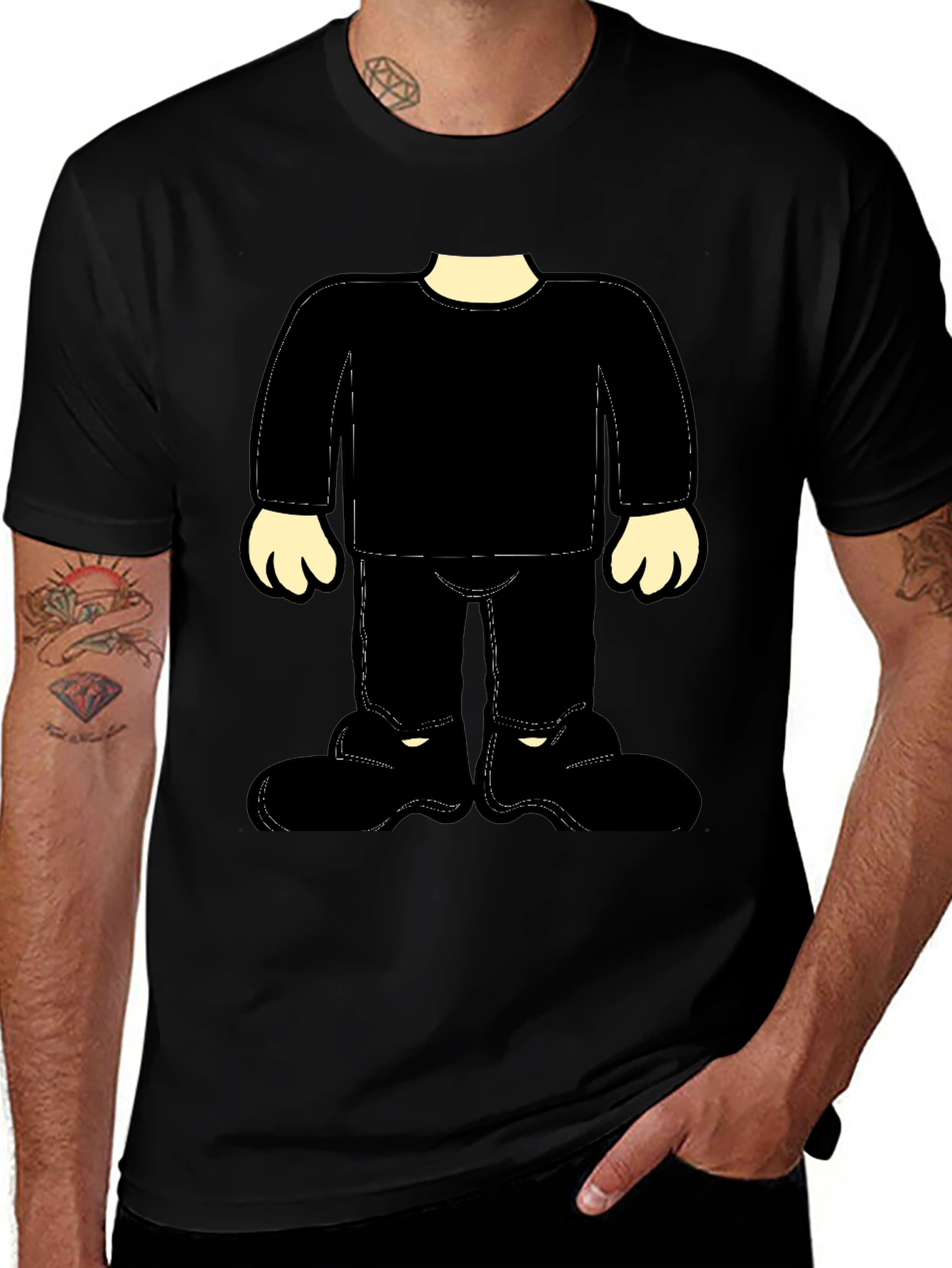 Variant 6 of Cartoon Character Outfit Black T-Shirt