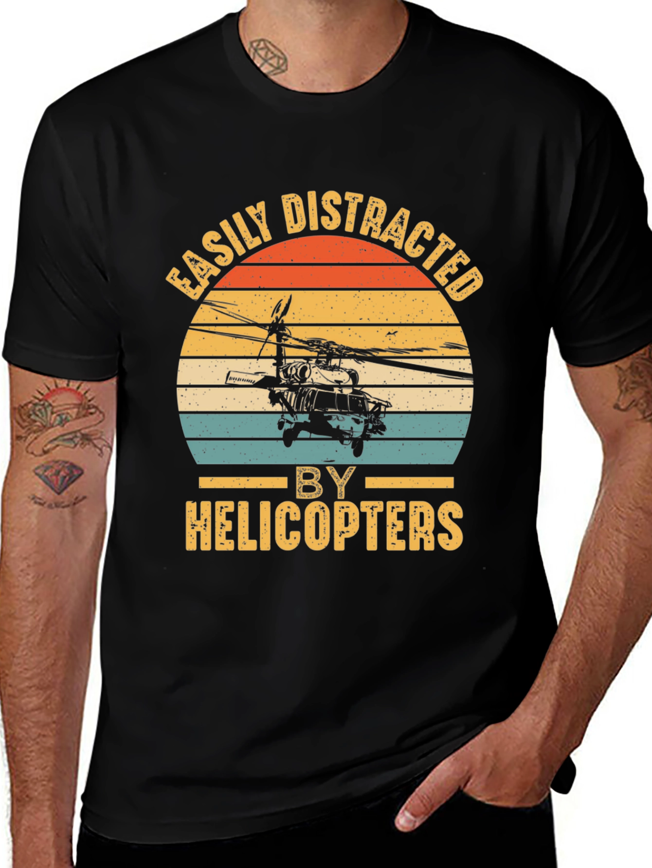 Variant 13 of Easily Distracted By Helicopters T-Shirt