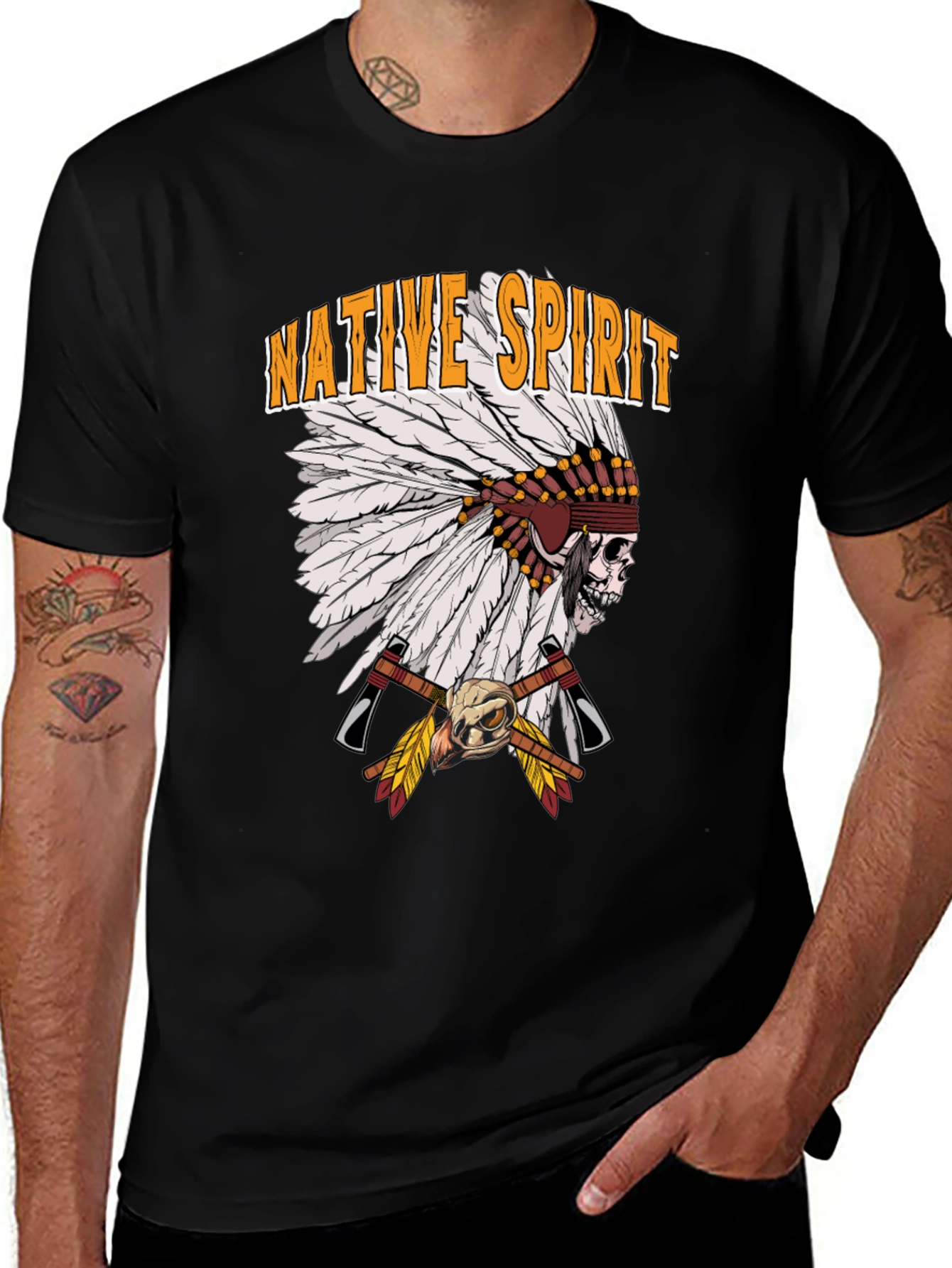 Variant 7 of Native Spirit T-Shirt - Skull Headdress