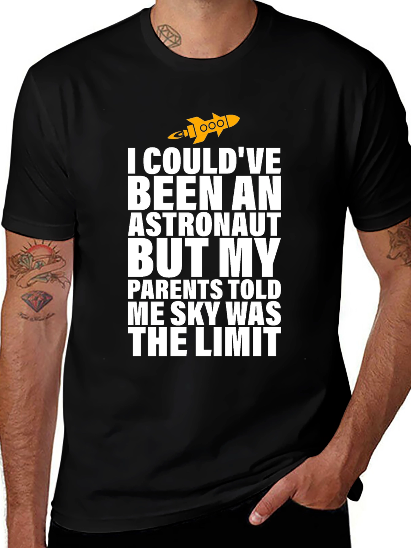 Variant 8 of Astronaut Sky Limit T-Shirt - Humorous Space Tee