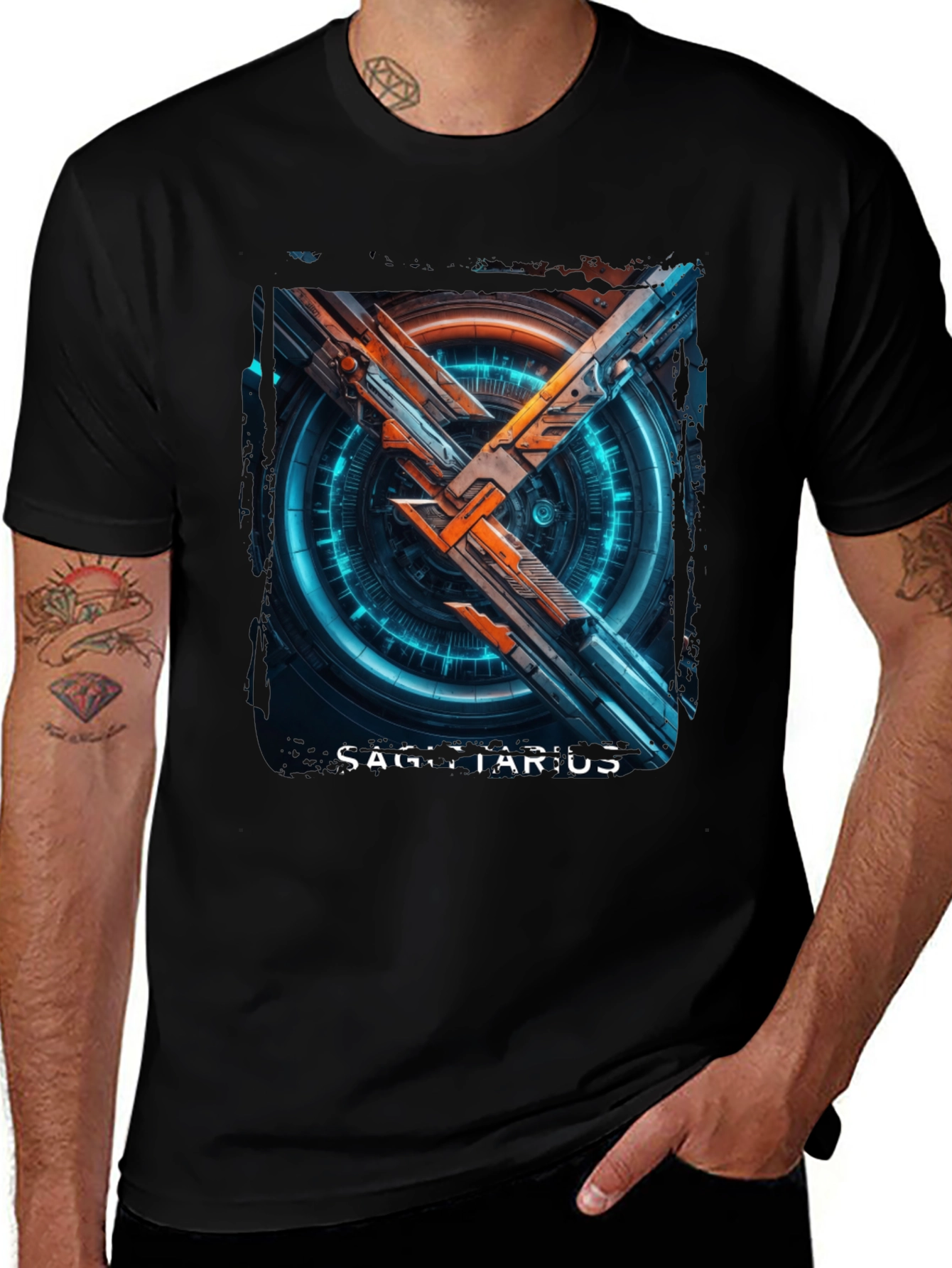 Sagittarius Zodiac T-Shirt - Sci-Fi Style