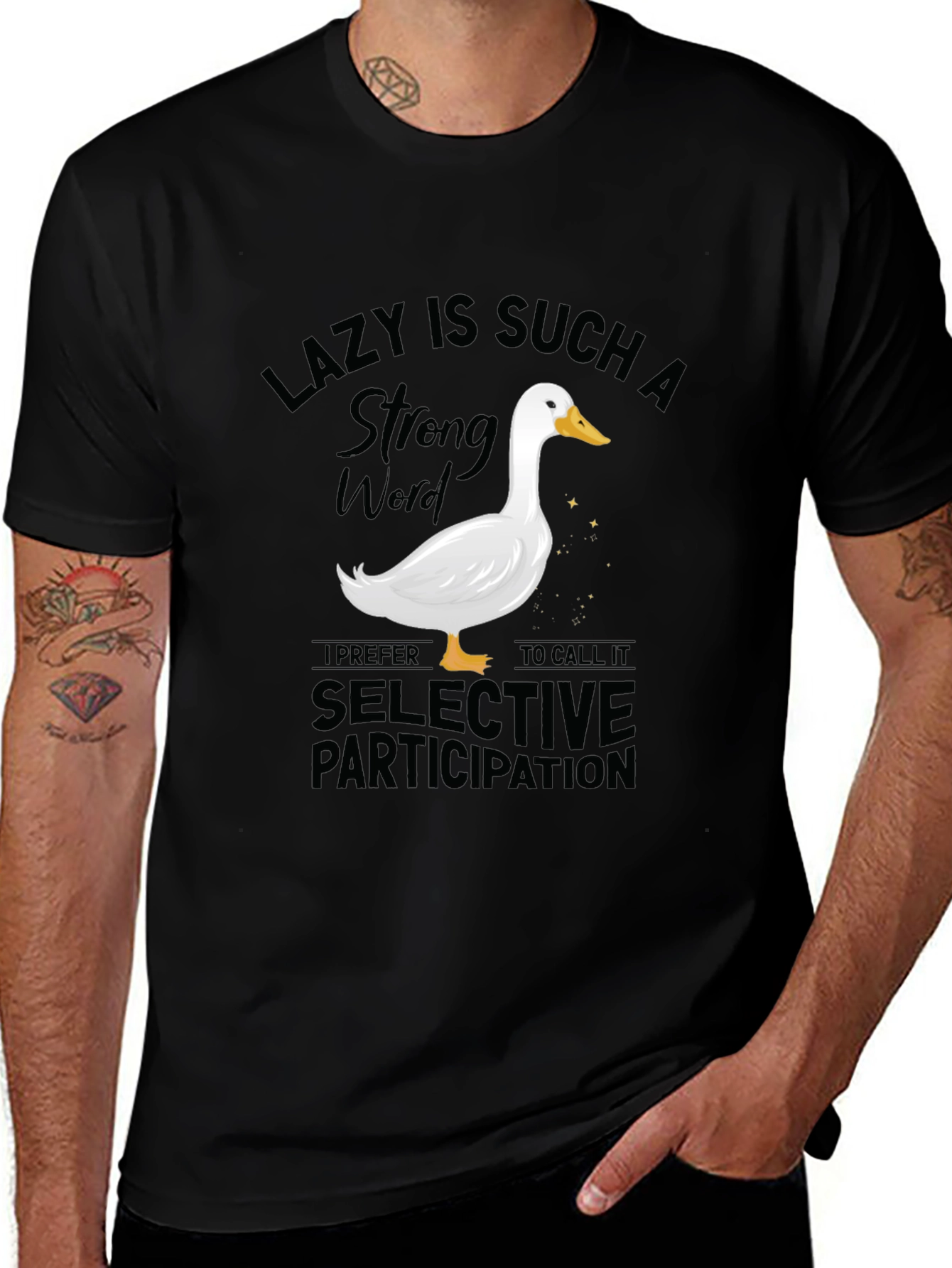 Variant 29 of Funny Lazy Duck Graphic Tee