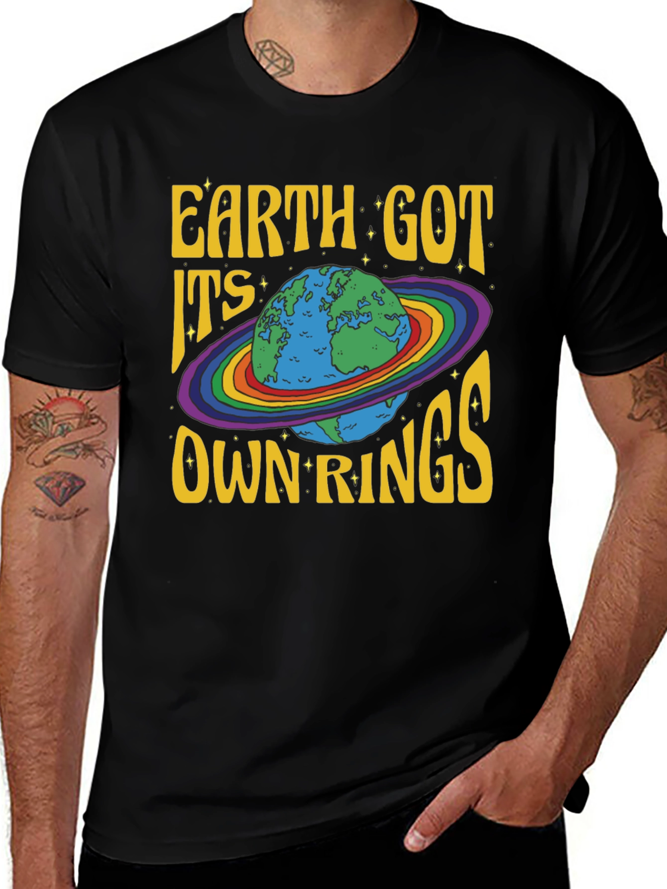 Variant 5 of Earth Got Its Own Rings Graphic T-Shirt